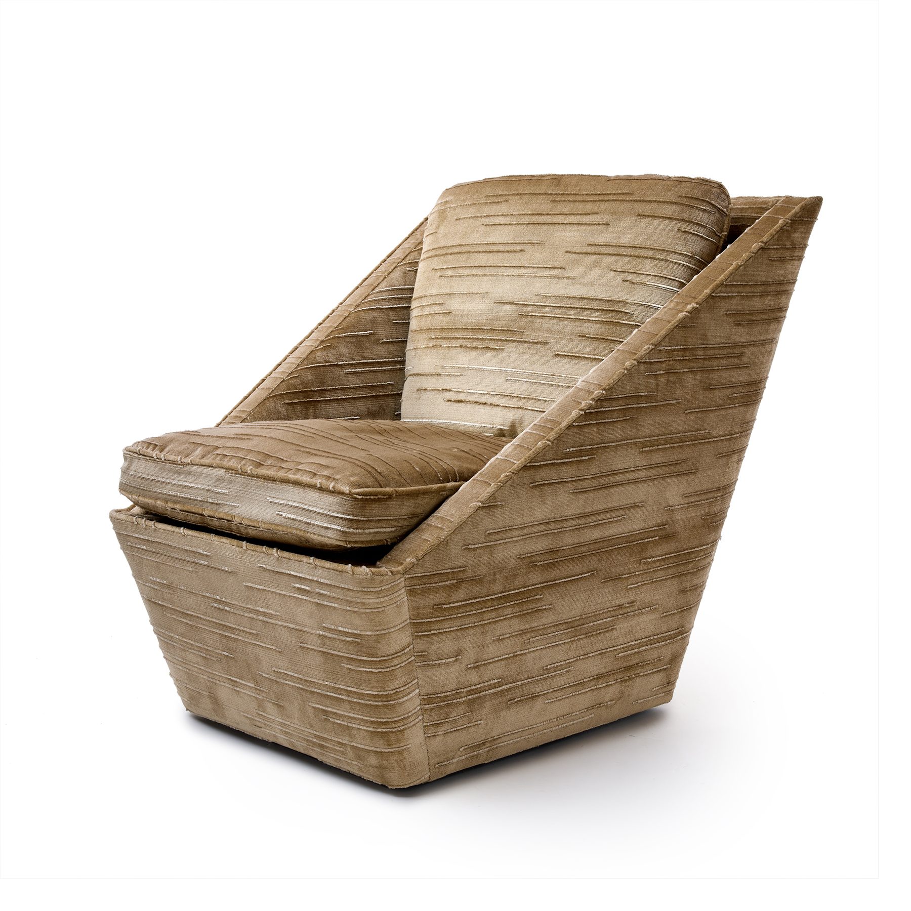 Darrell Lounge Chair in Cut Velvet