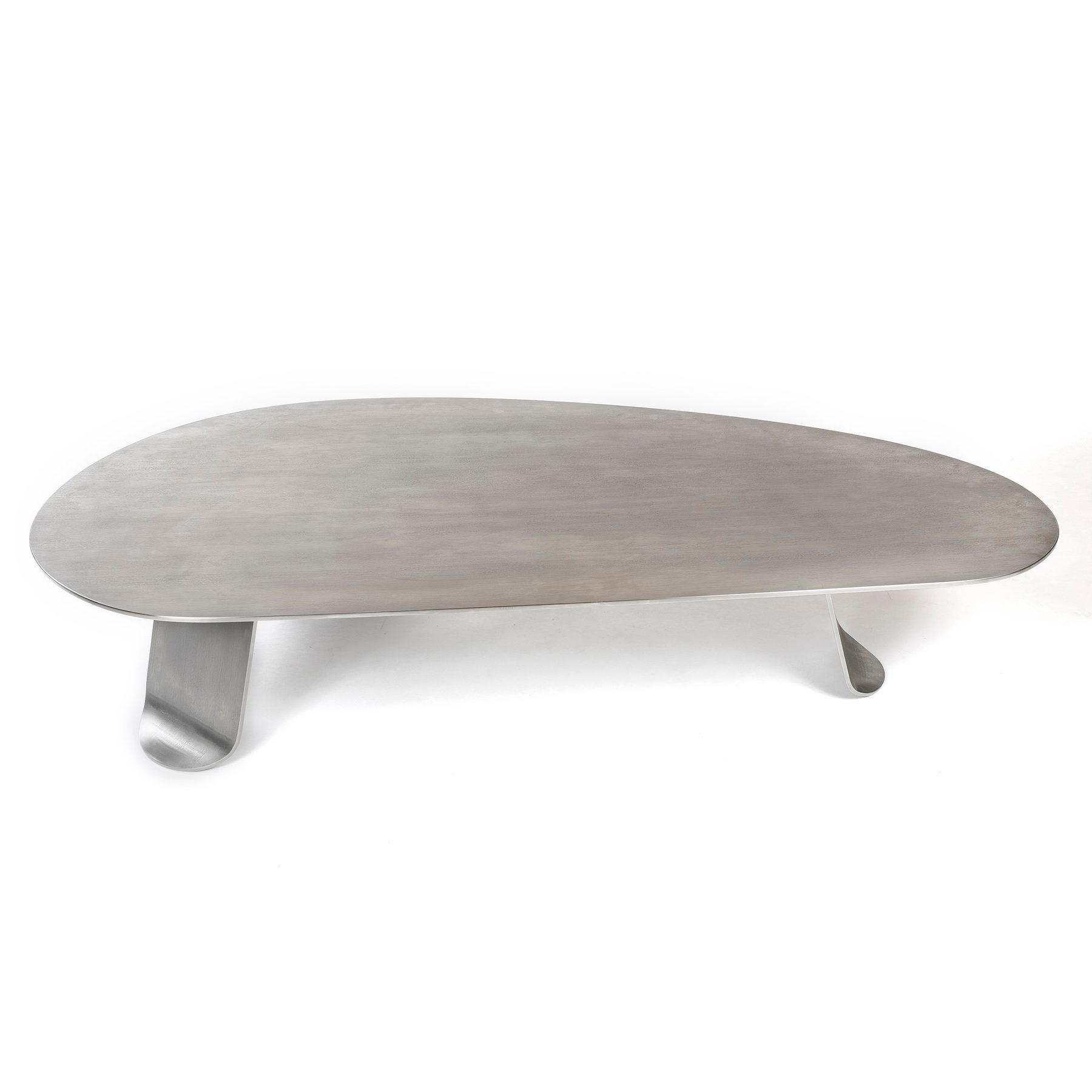 Chrysalis No 1. Low Table in Natural Grain Stainless Steel