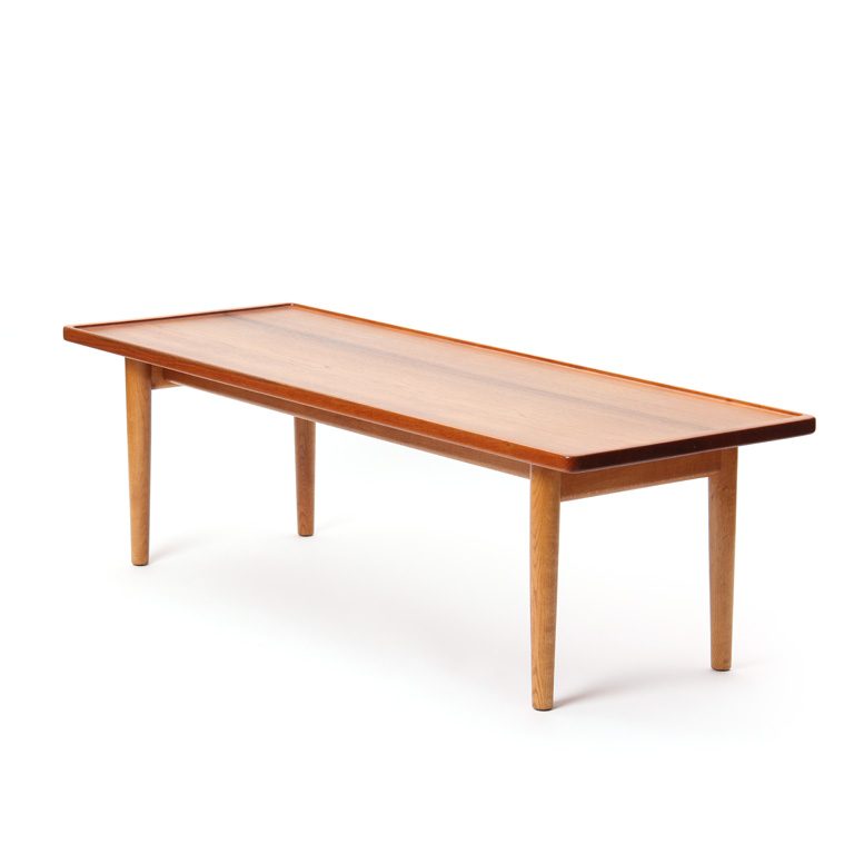 a rare Low/cocktail/coffee table/bench in Teak and Oak