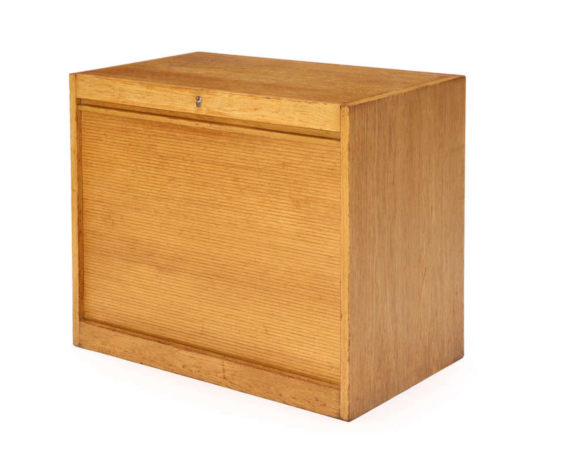 Oak Tambour Door File Cabinet