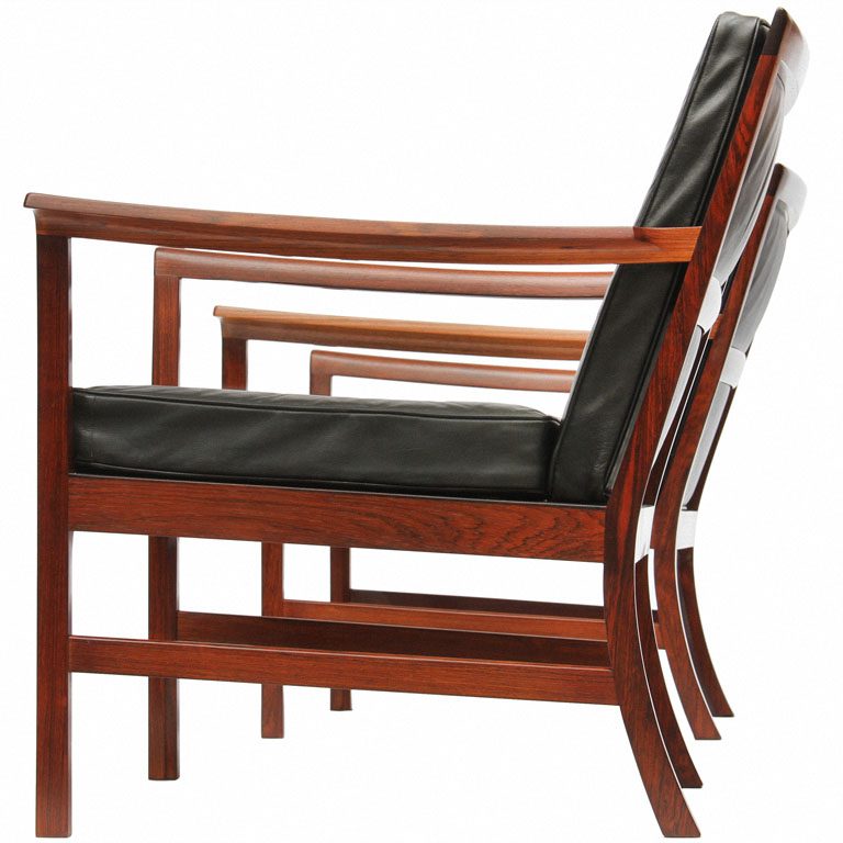 Elegant Walnut Frame Lounge Chair