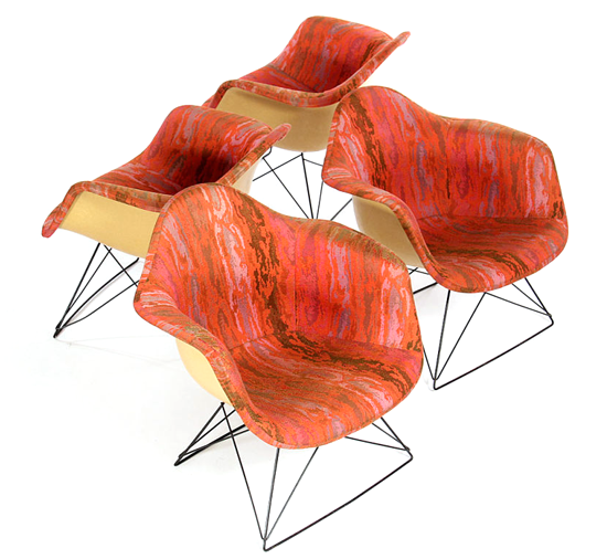 Set of LAR Chairs in Original Boris Kroll Textile