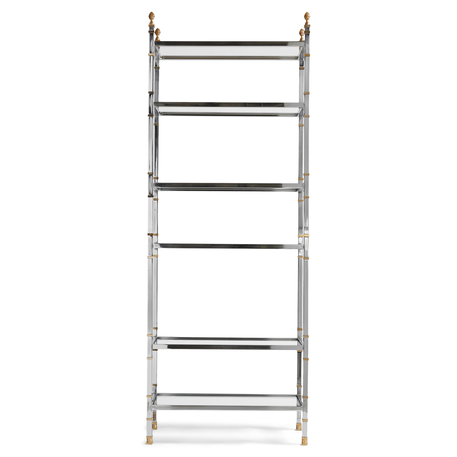 A Glamorous Chrome and Bronze Bookshelf /Étagère (pair available)