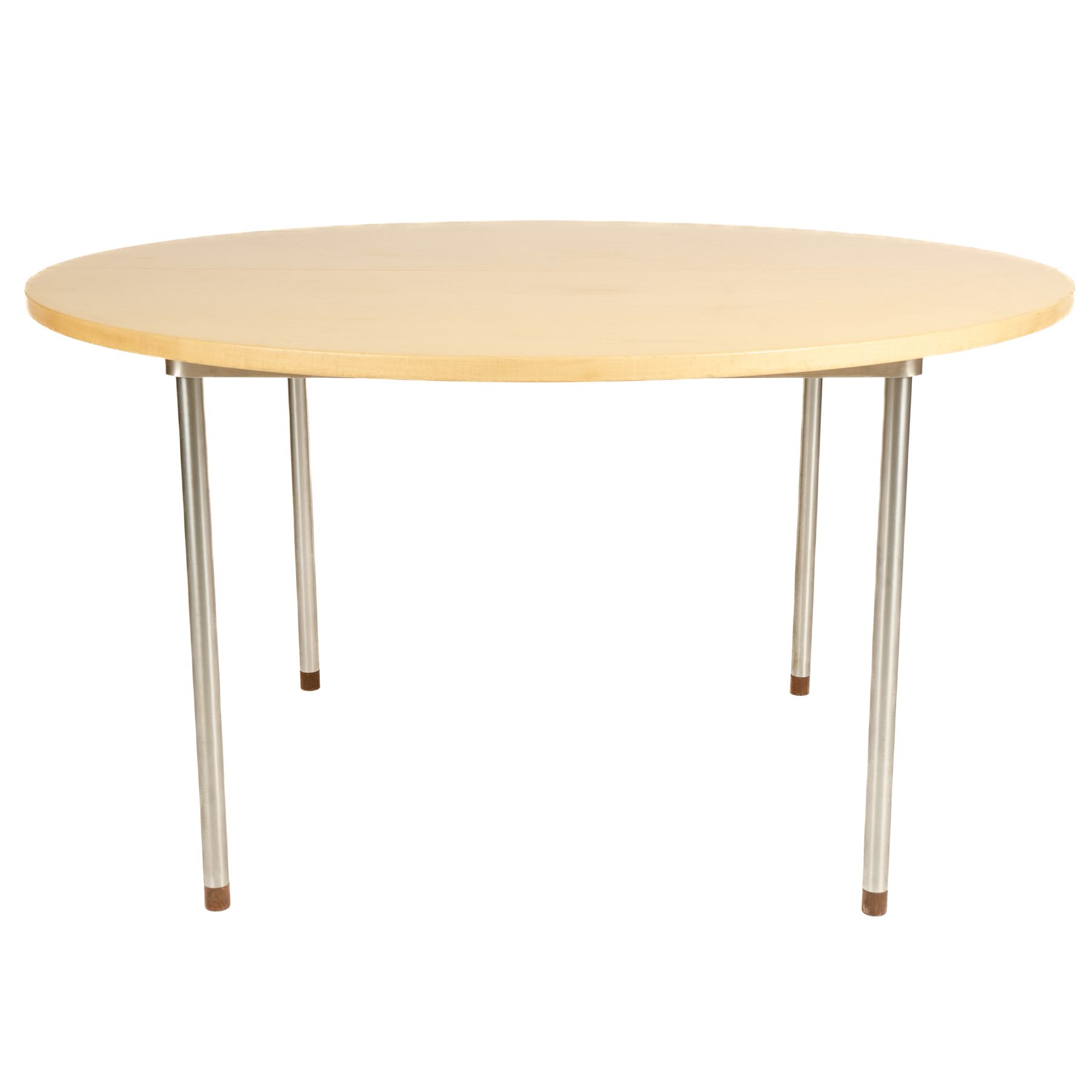 Minimal Birch and Metal Dining Table