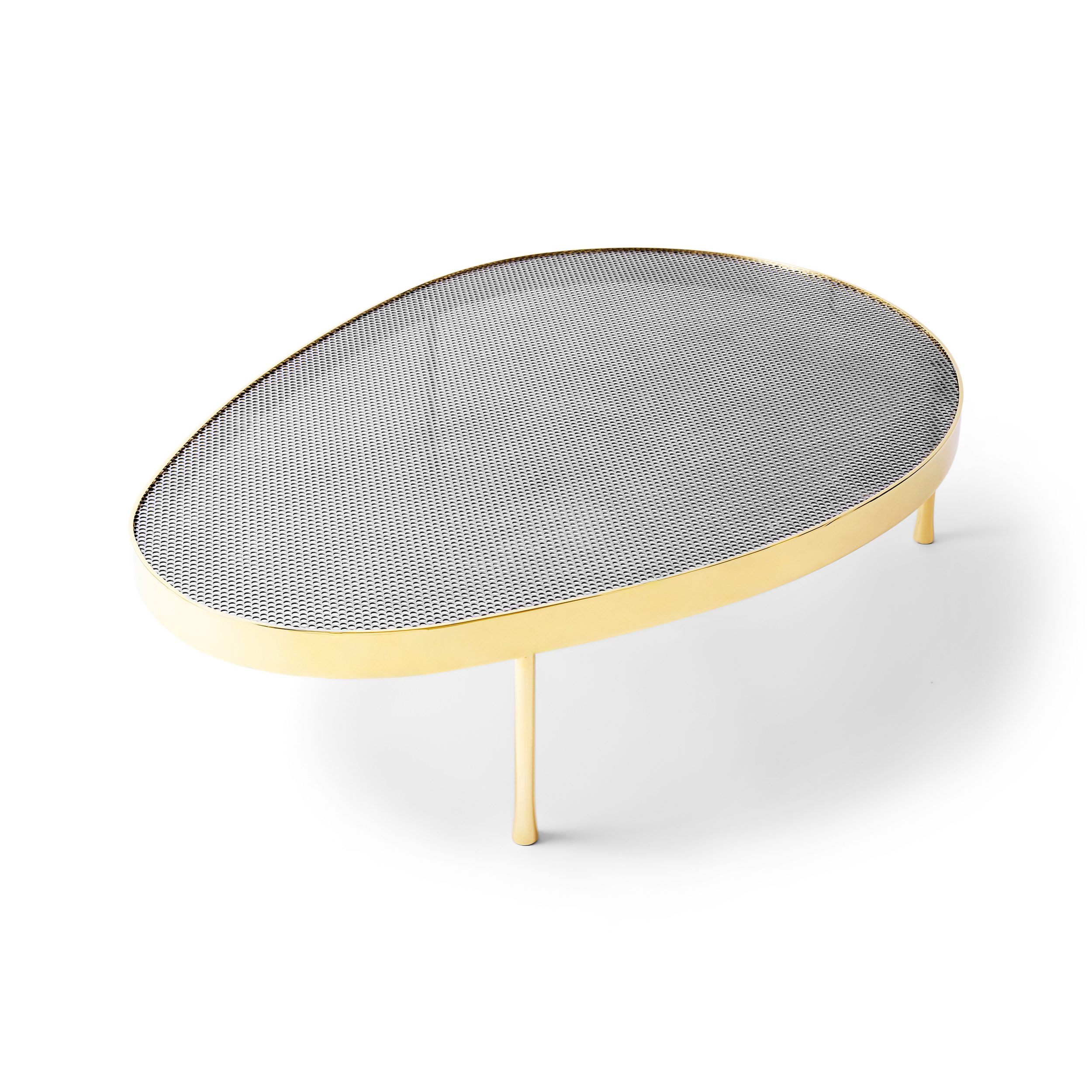 Biomorphic Bronze Bar Perforated Low Table