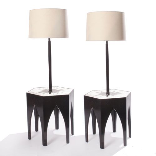 A Pair of Excellent Tile Top Hexagonal Tables