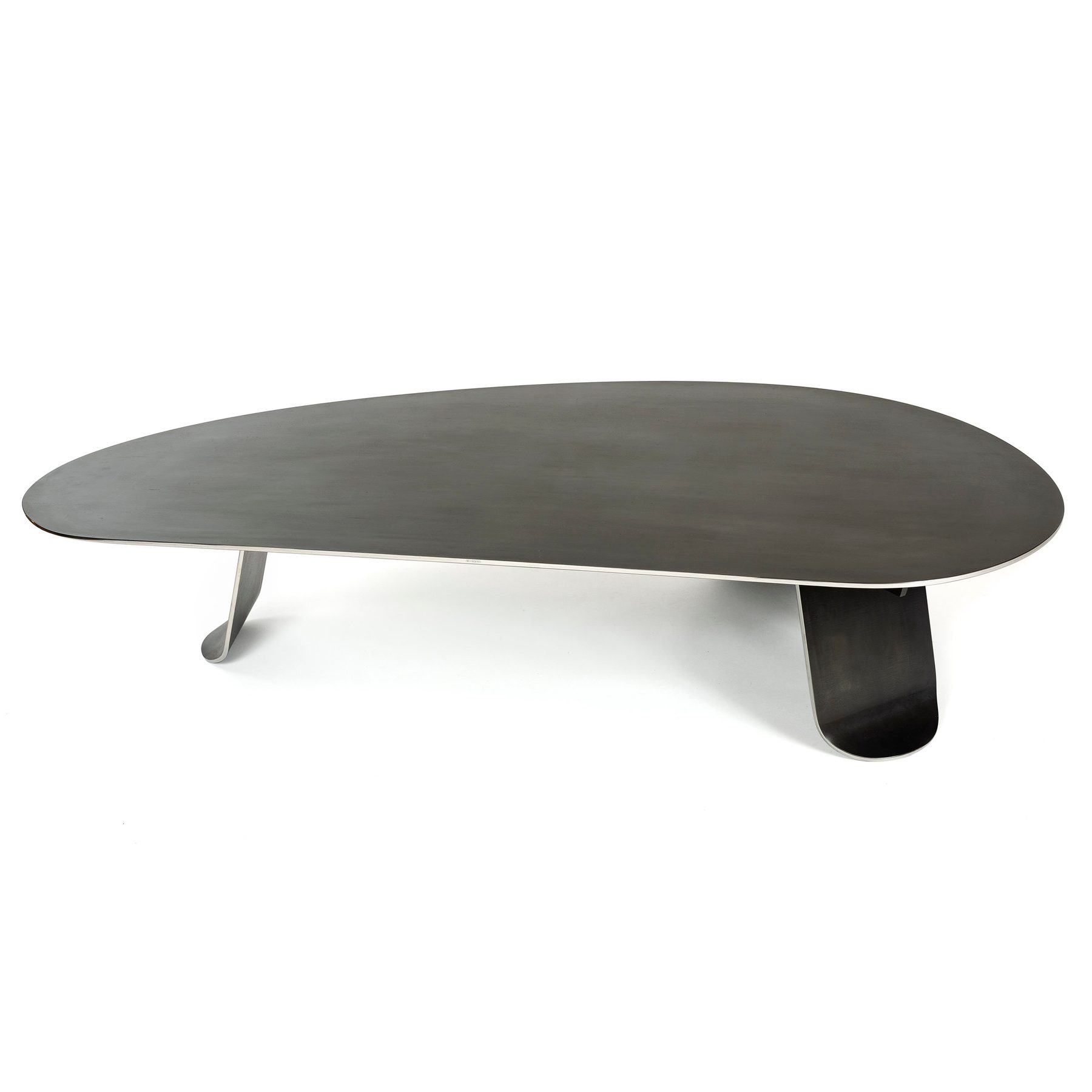 Chrysalis No. 1 Low Table in Blackened Stainless Steel with Polished Edges