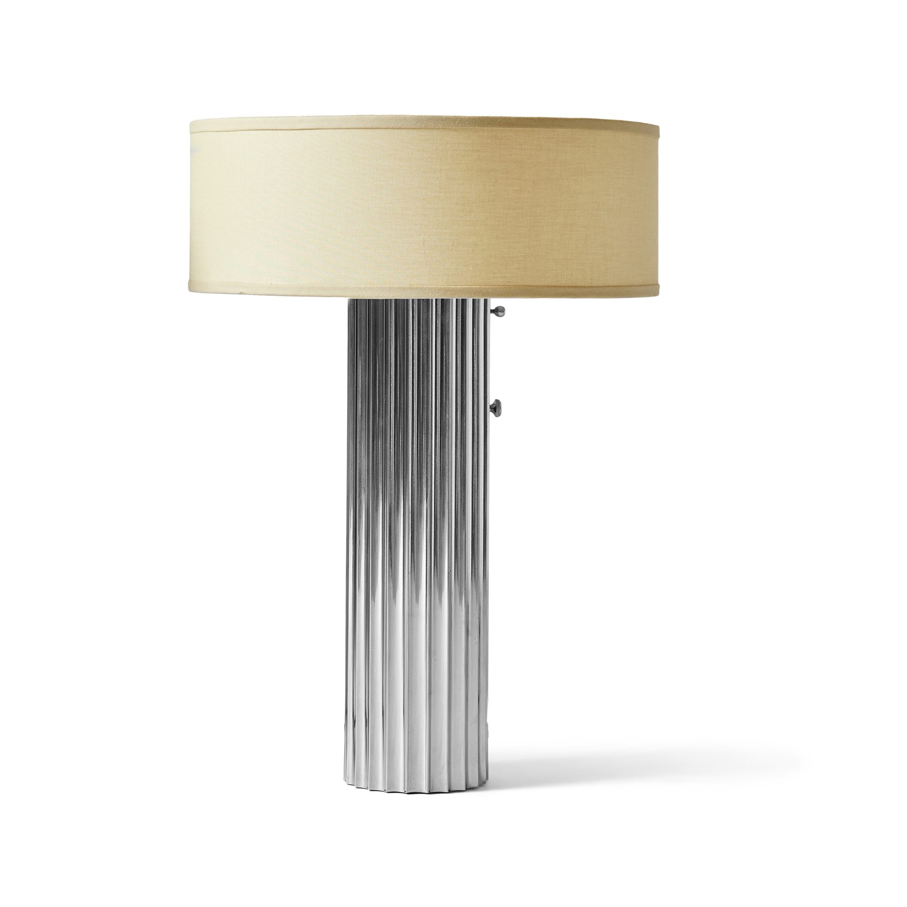 Corrugated Column Nickel On Brass Table Lamp