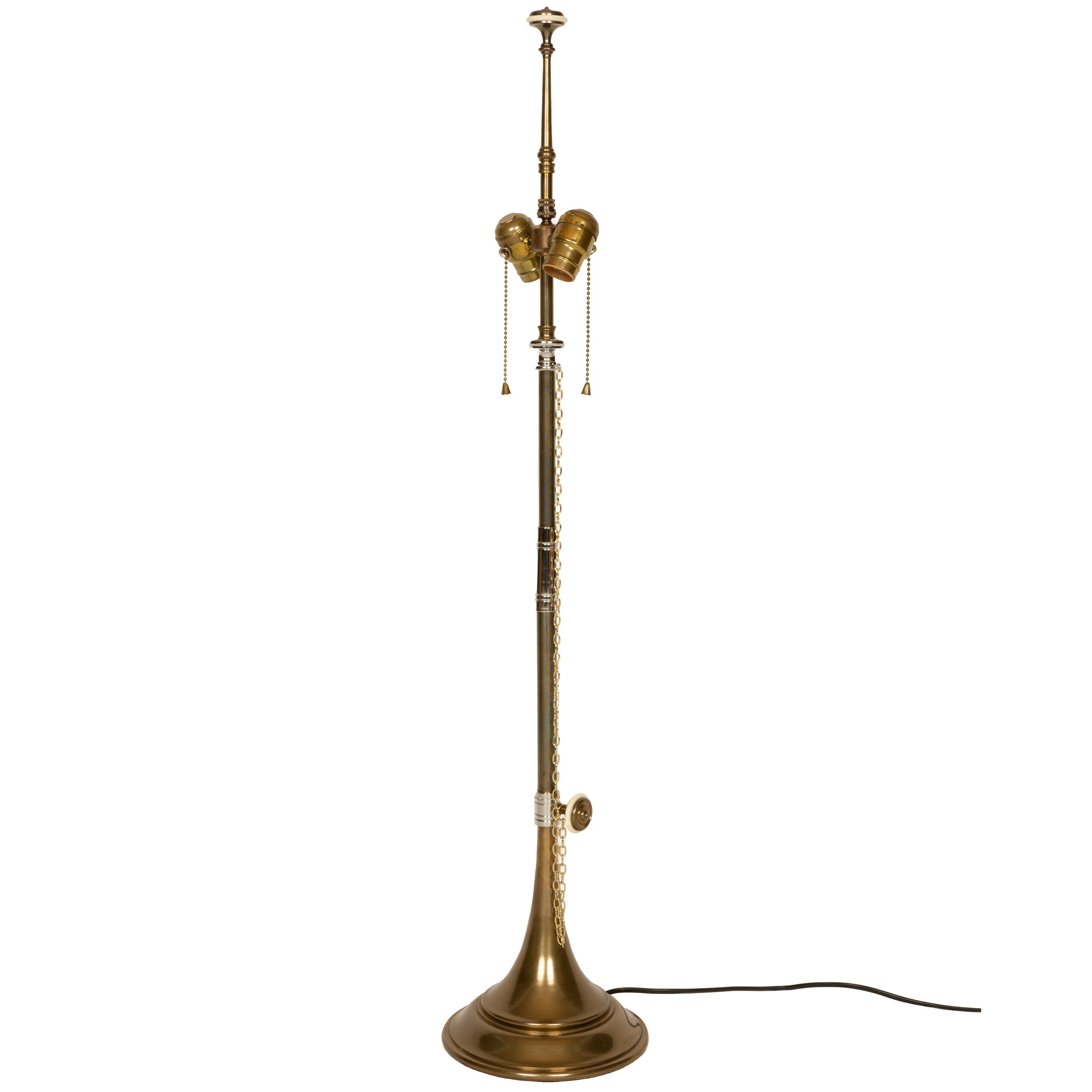 Pair Of Tall 'Bank Bronze' Finish Lamps