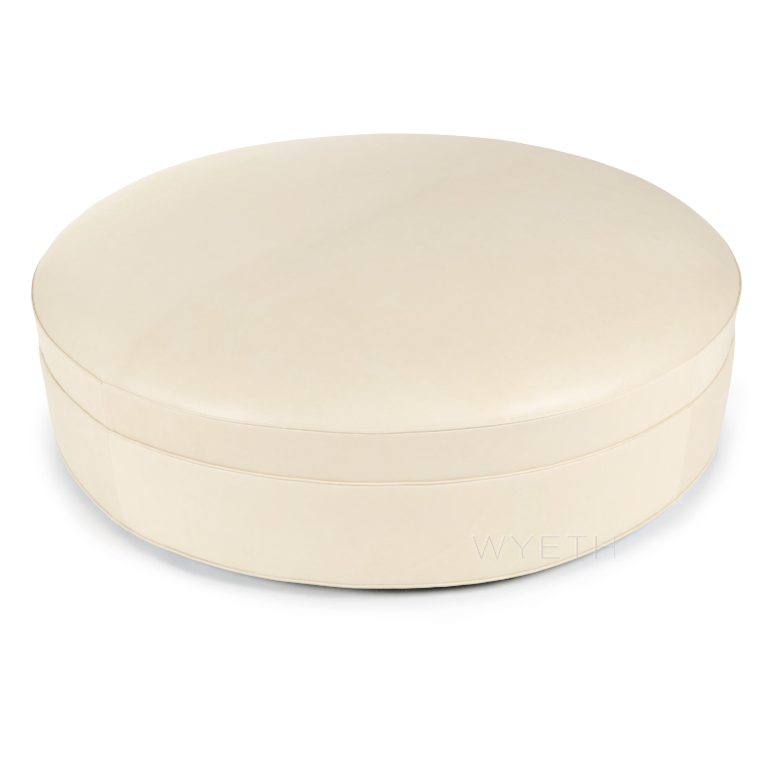 Oversized Ottoman in Natural Leather
