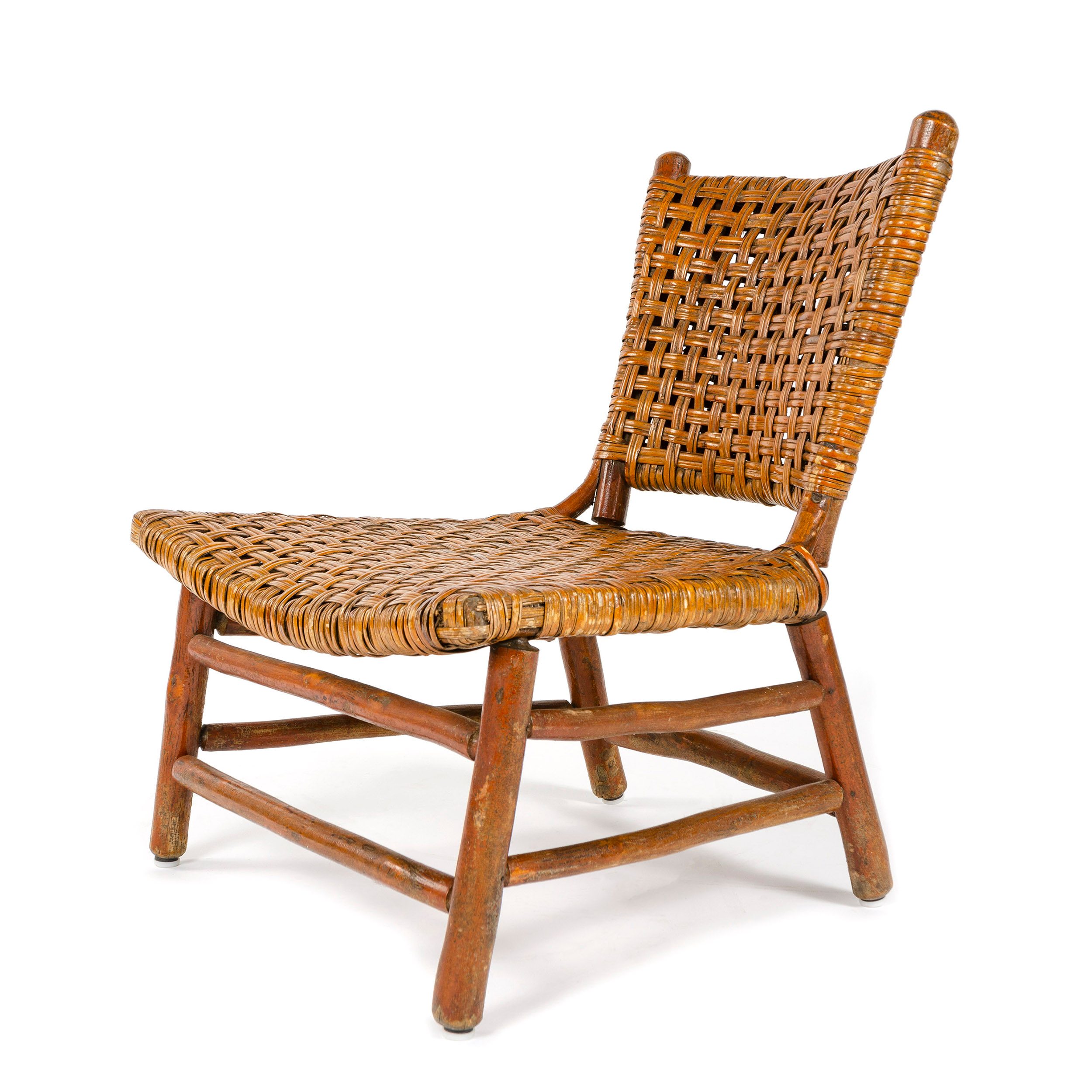 Hickory Woven Seat and Back Lounge Chair