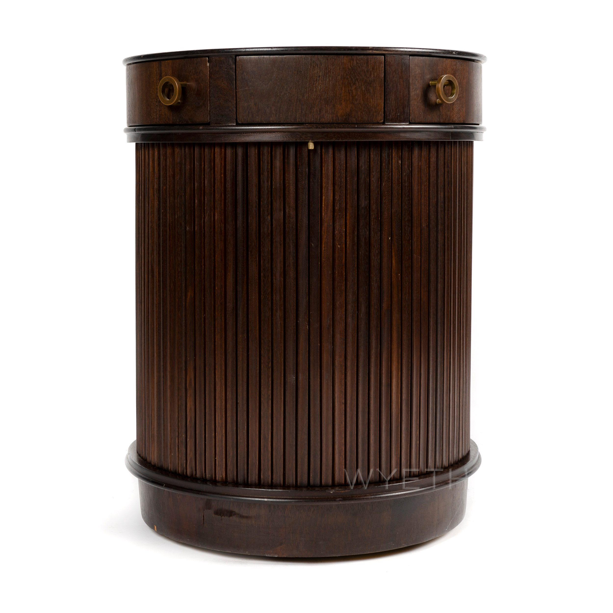 Tambour Drum Table With Storage