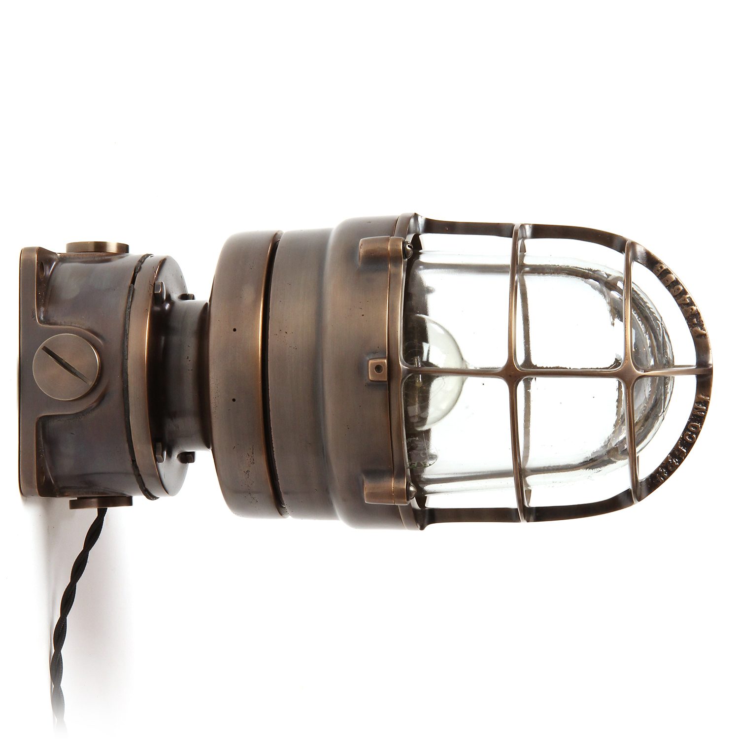 Industrial Bronze Caged Light Fixture