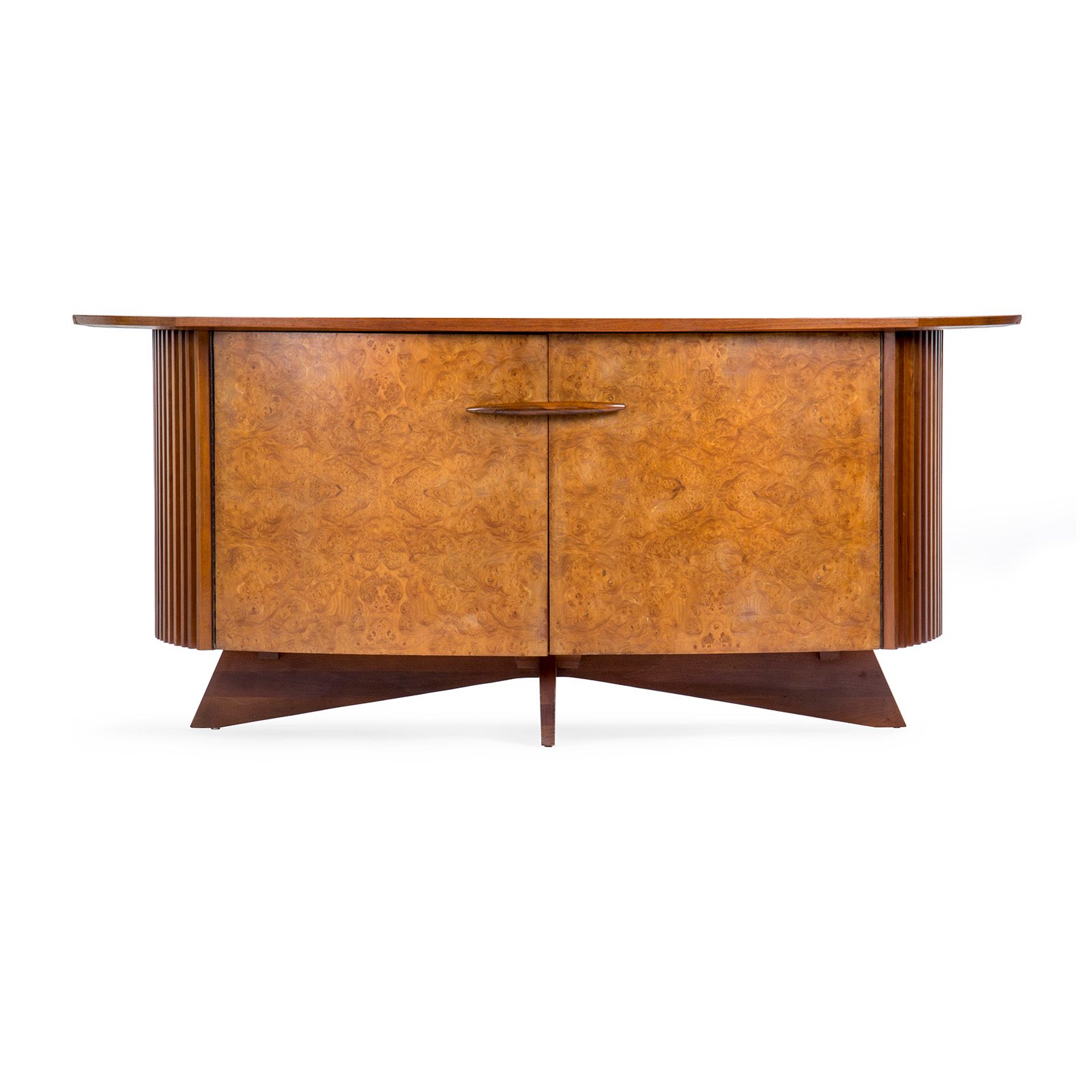 Burlwood Door Walnut Cabinet