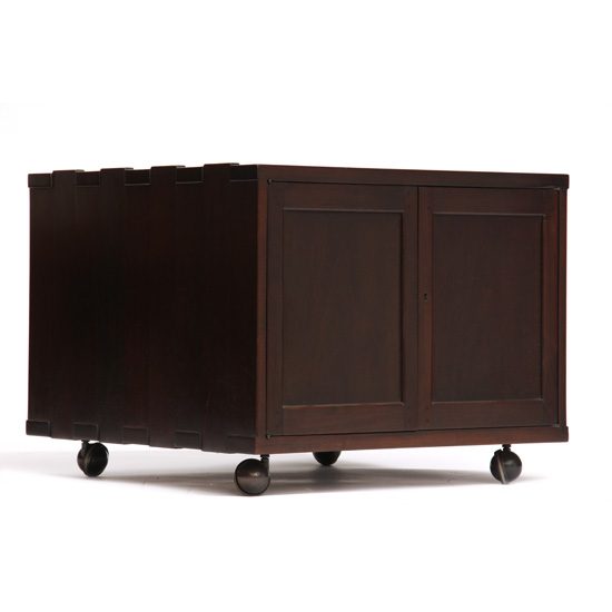 End Table Storage Cabinet on Casters