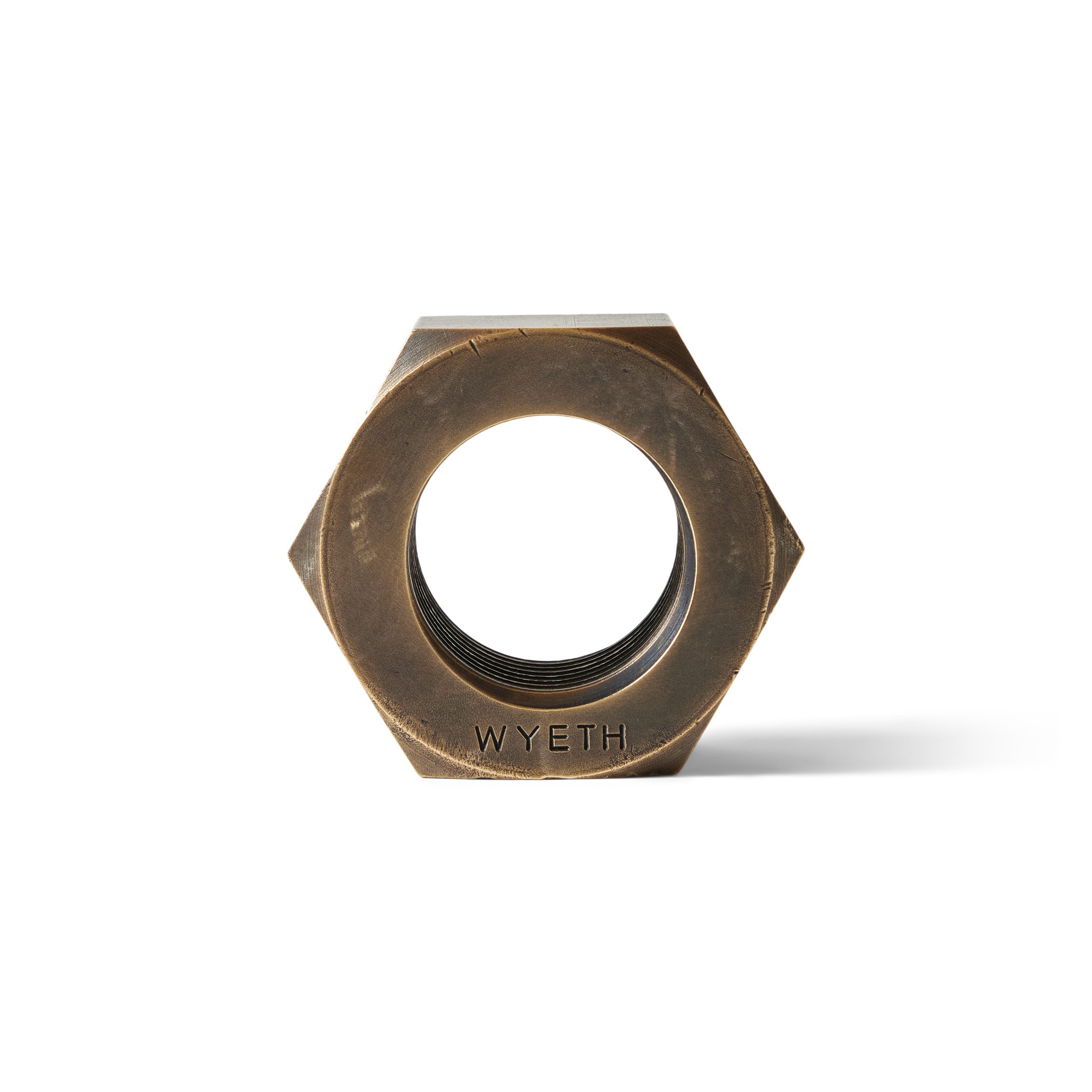 Industrial Machine Nut in Patinated Bronze