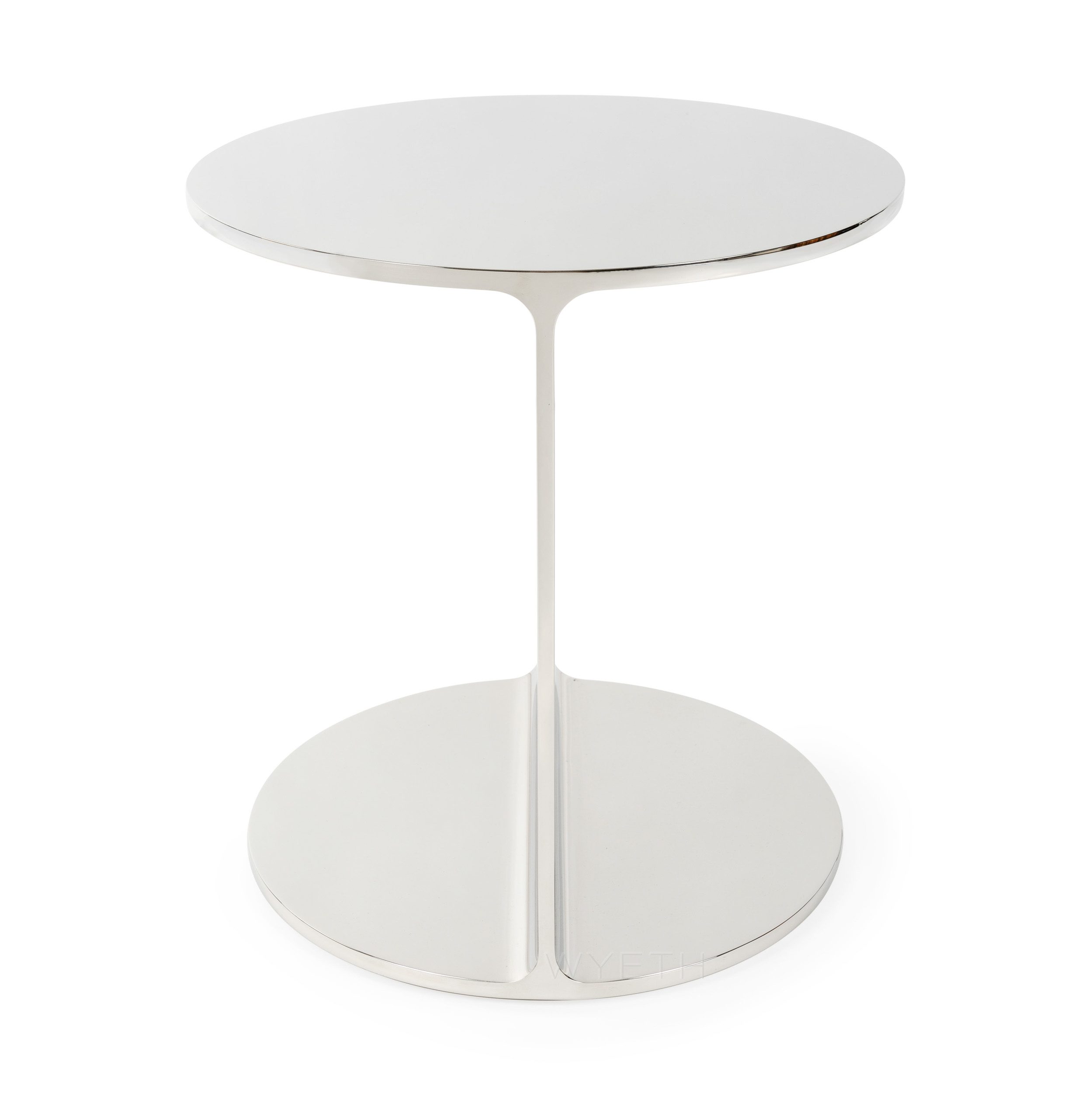 ‘Round I-Beam’ Side Table in Polished Stainless Steel