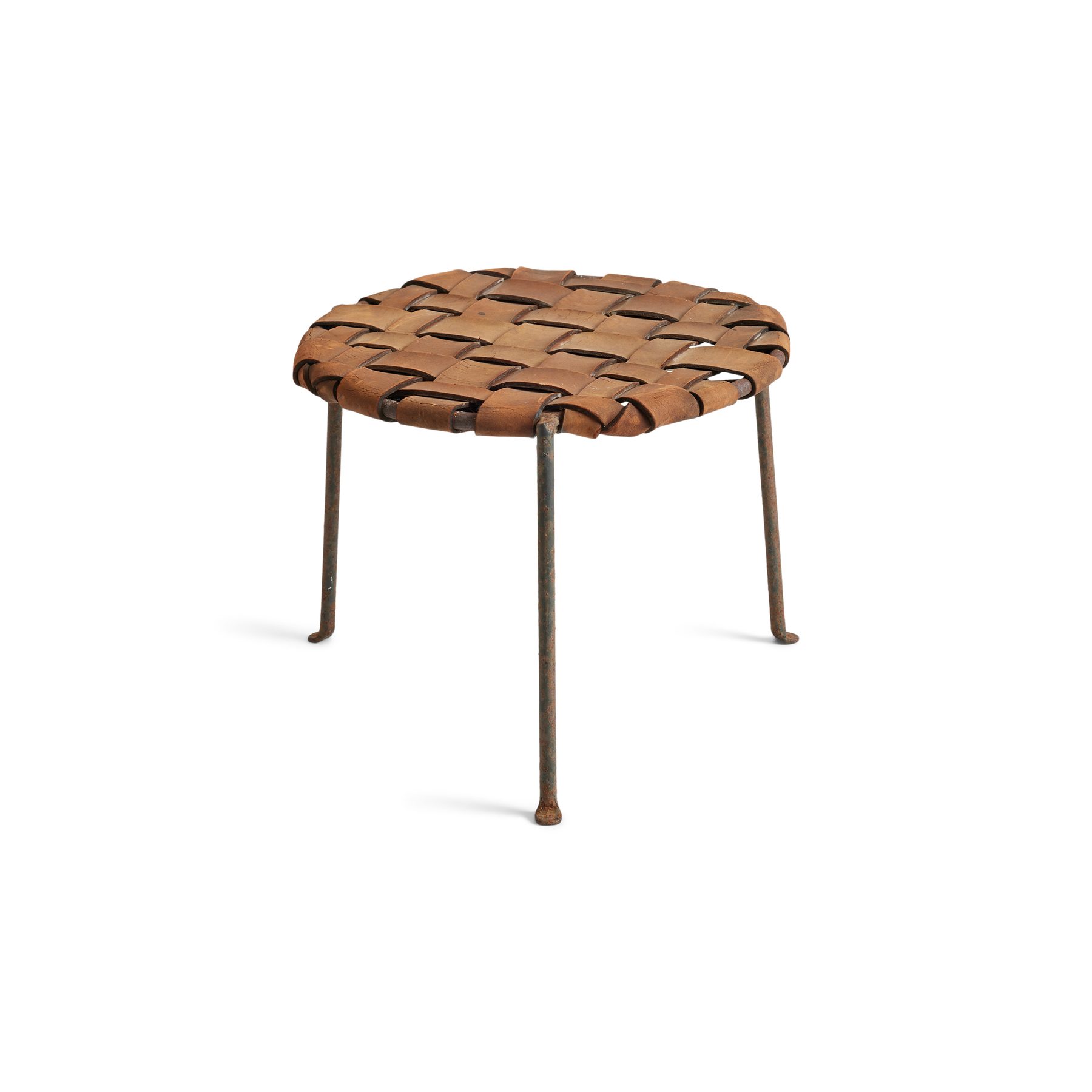 Woven Leather Stool