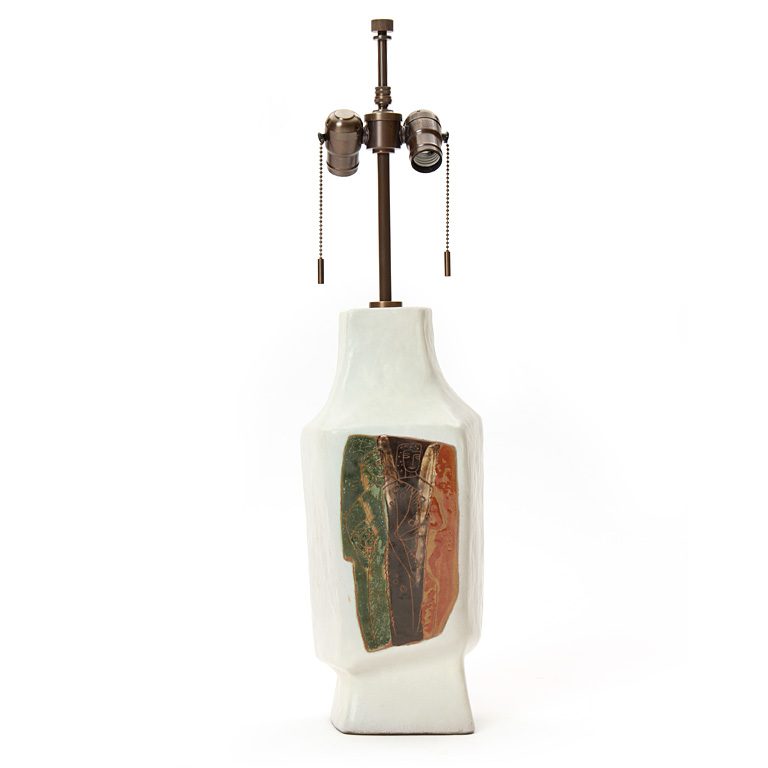 Table Lamp with Etched Figures