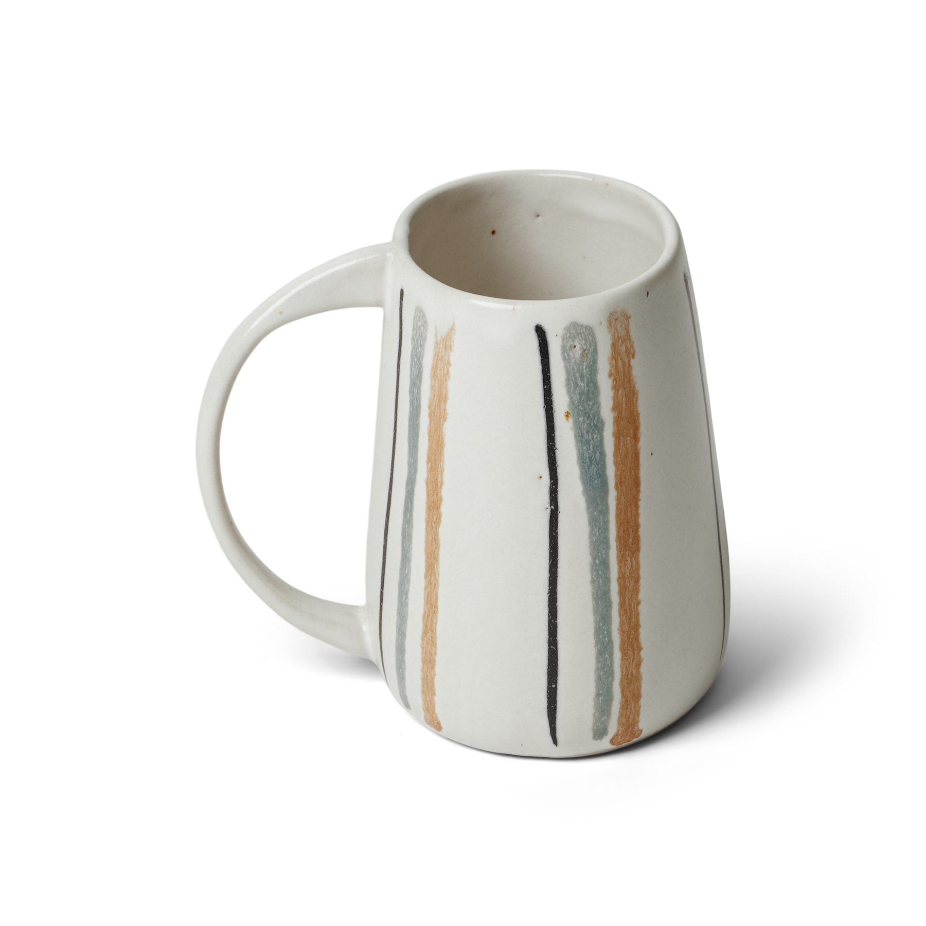 Striped Ceramic Oval Mug