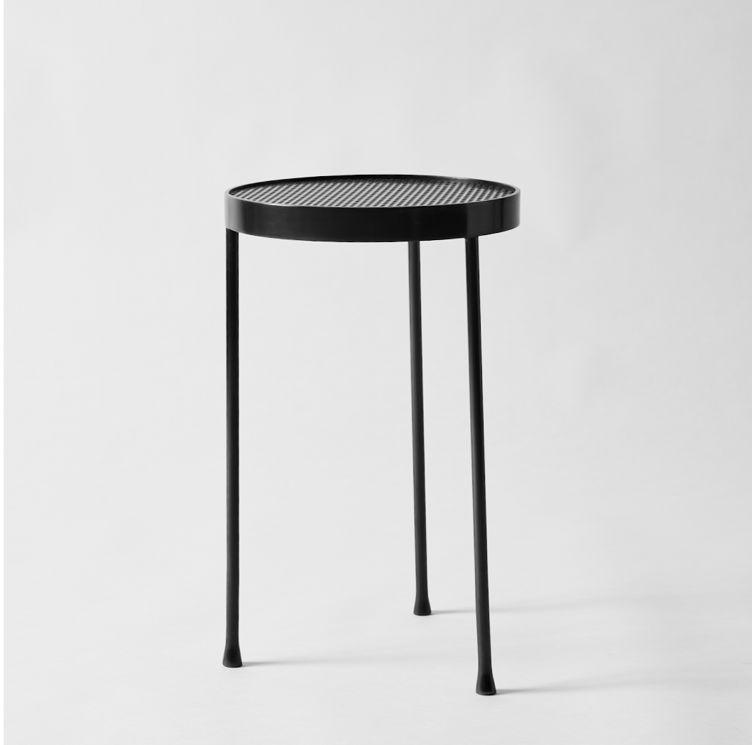Perforated Top Side Table in Stainless Steel