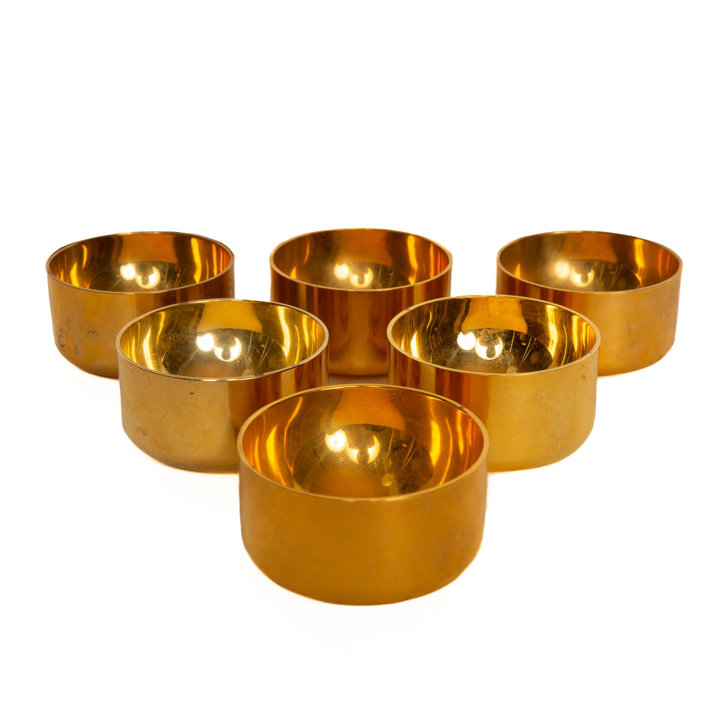 Polished Brass Sake Bowls