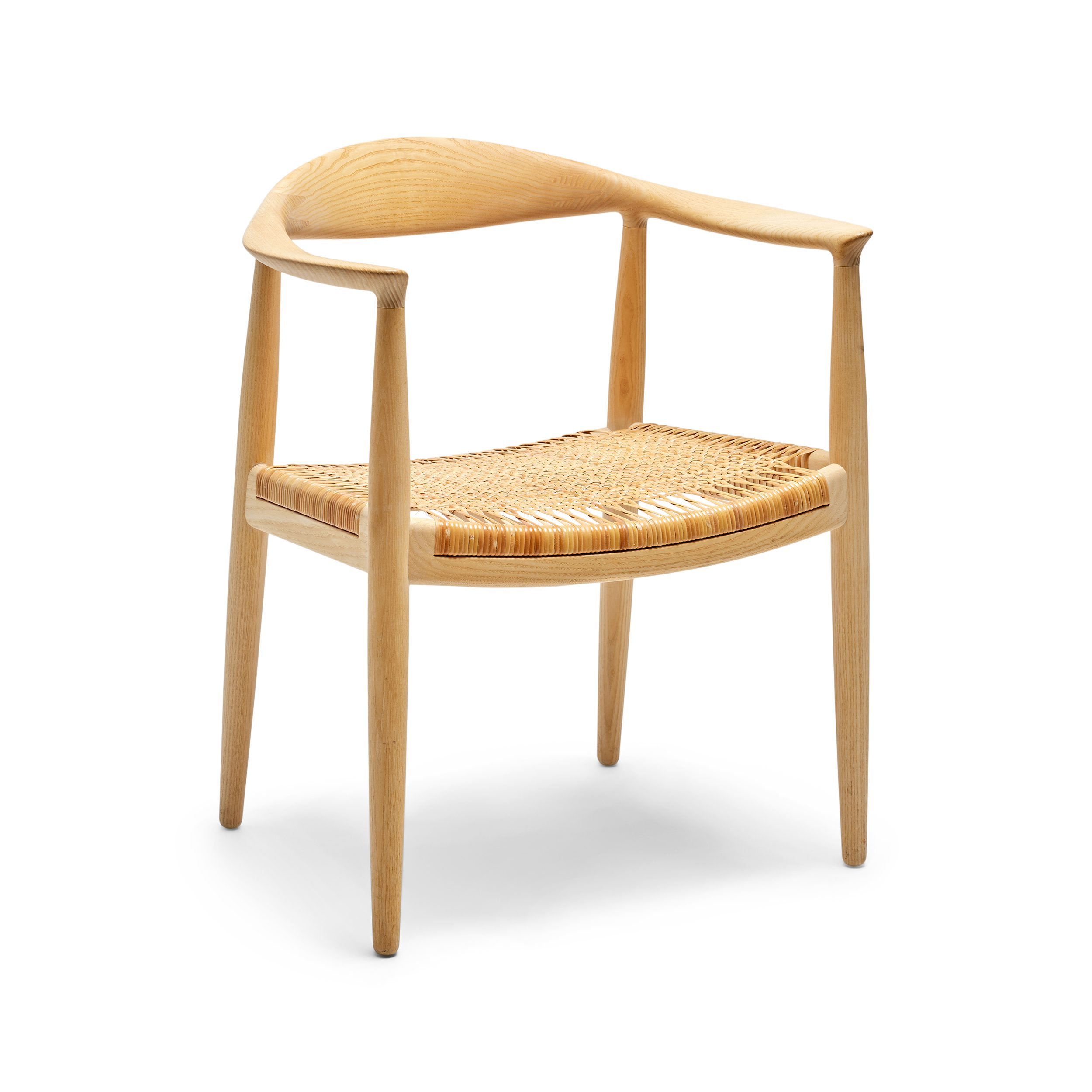 The Round Chair in Solid Ash with Cane Seats