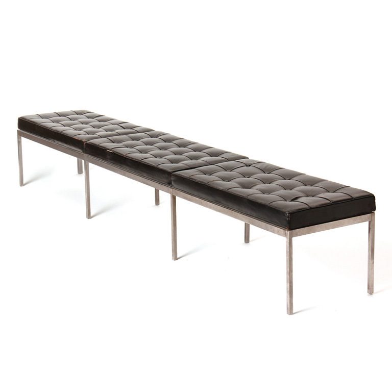 Long Leatherette Bench