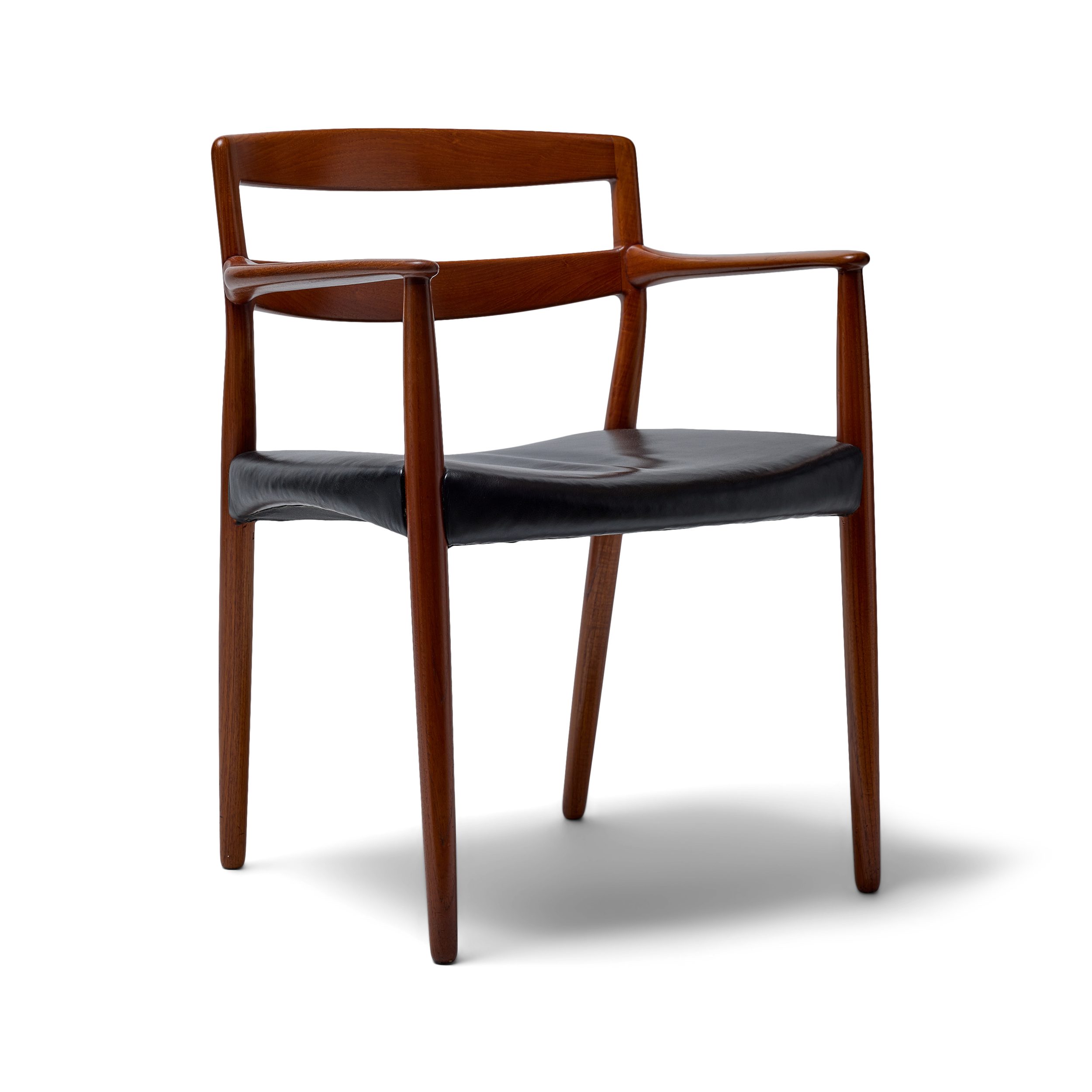 Teak and Leather Arm Chair