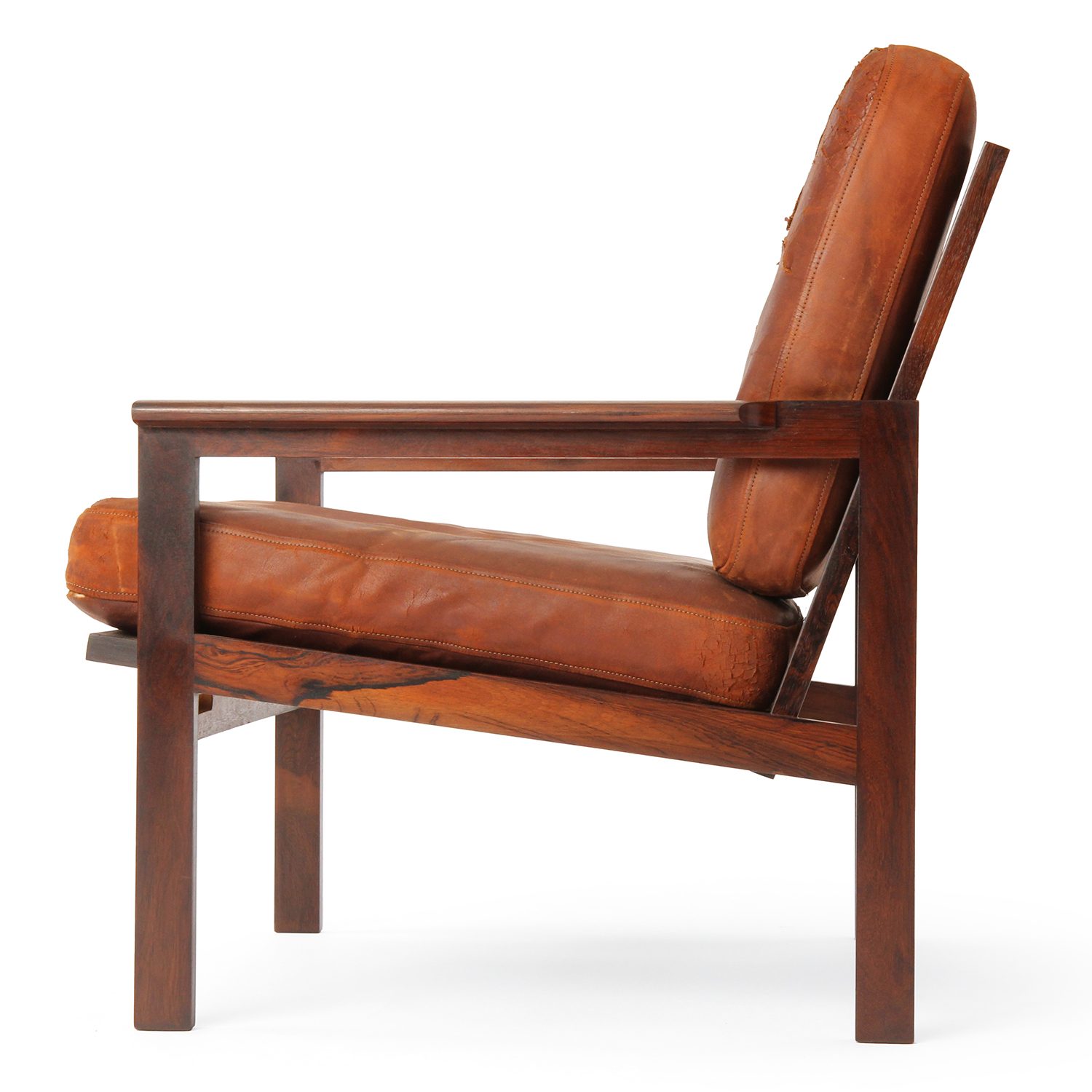 Rosewood and Leather Arm Chair
