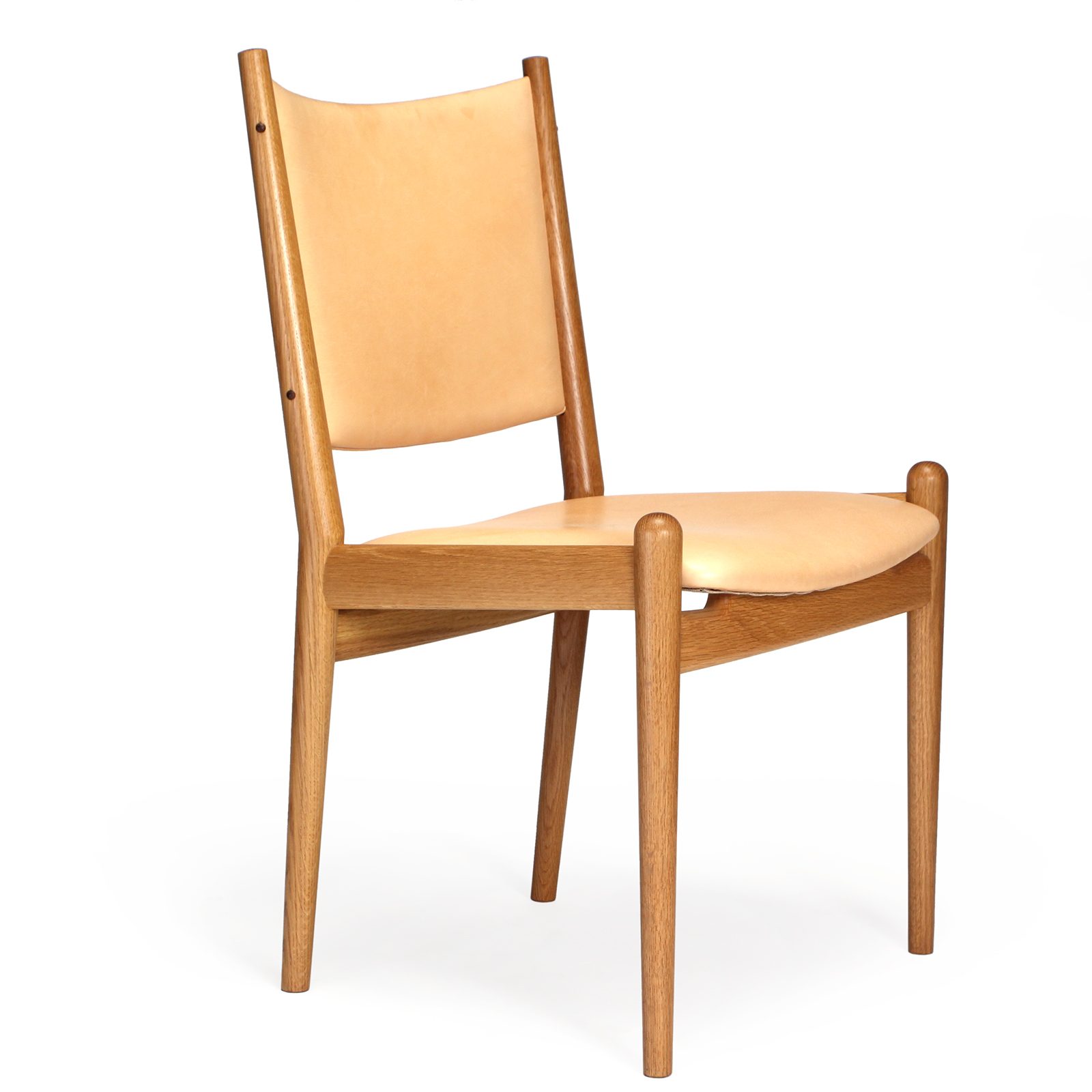 Oak and Leather Side Chair