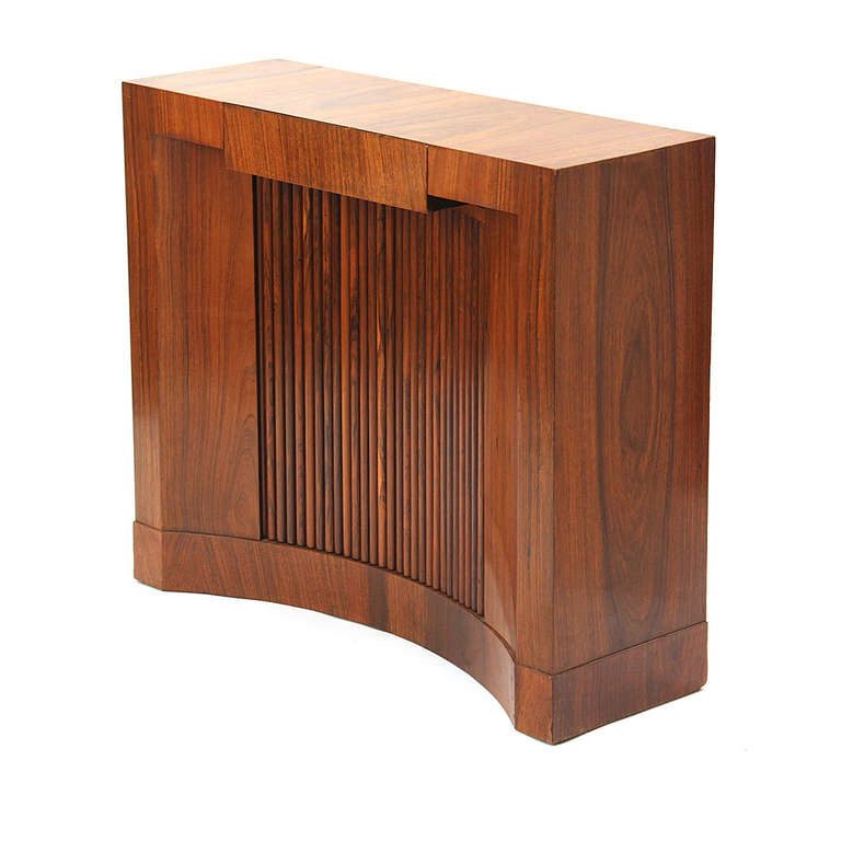 Tambour Door Storage Console with Drawer