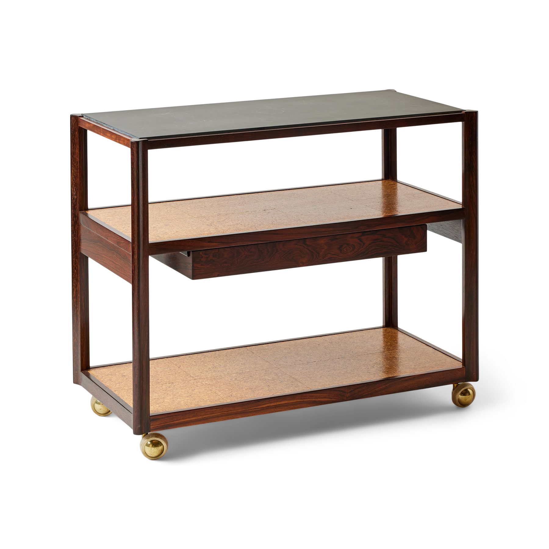 Rosewood Three Tier Cork and Slate Top Table