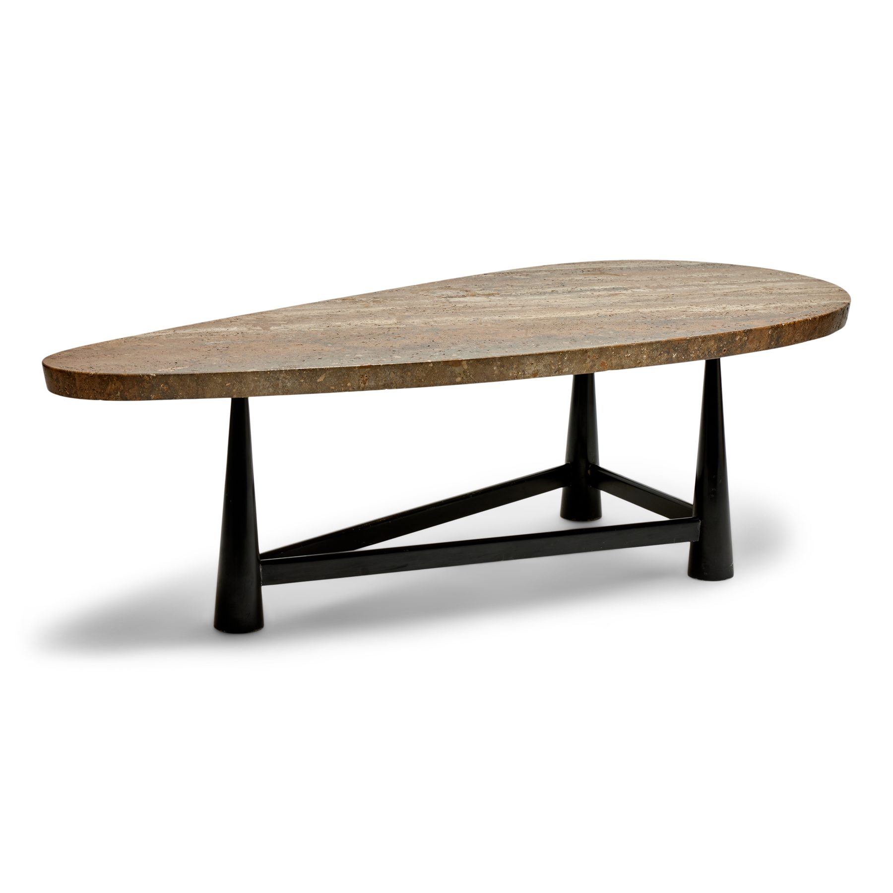 Travertine Biomorphic Top Cocktail Table Model 5218