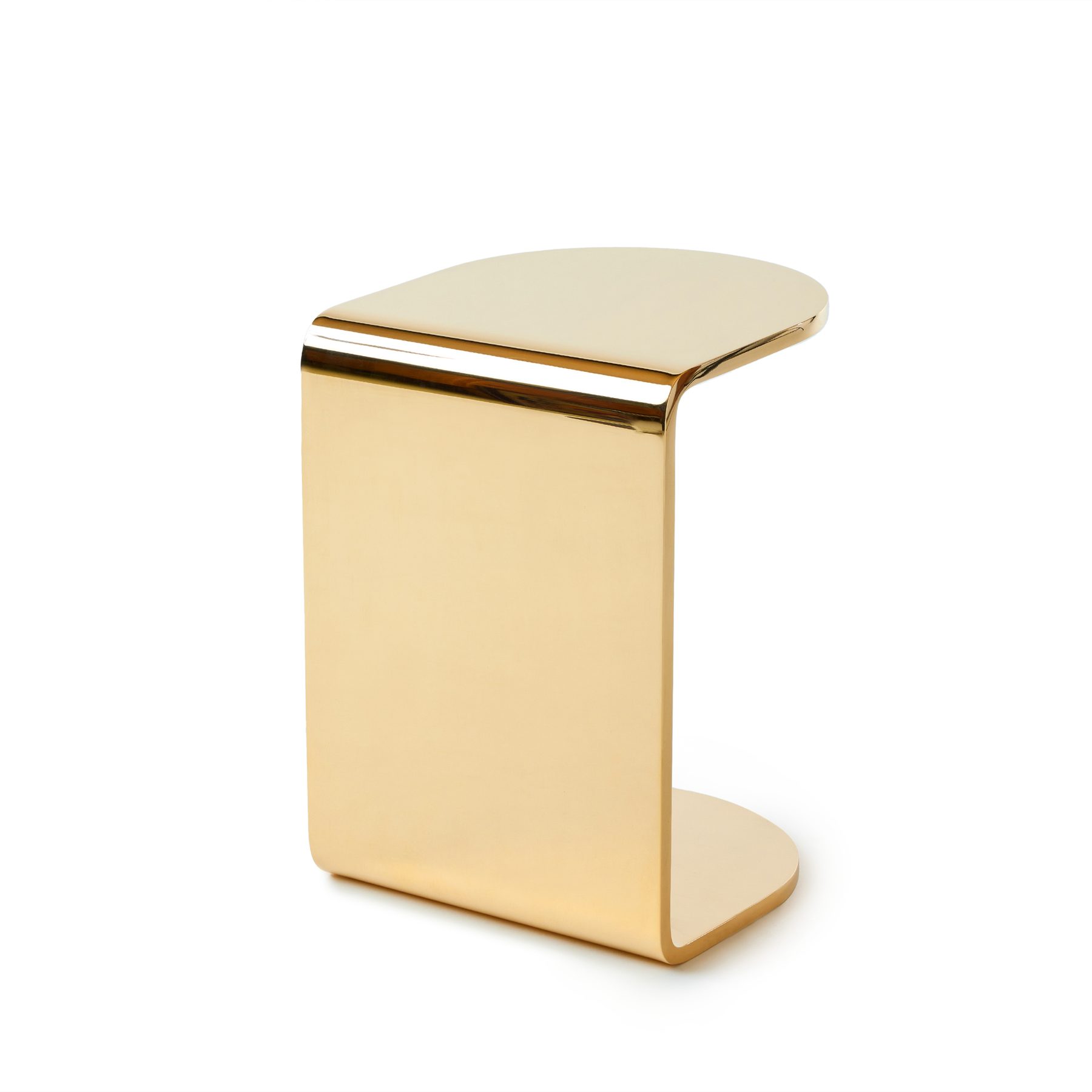Half-Beam Side Table in Polished Bronze
