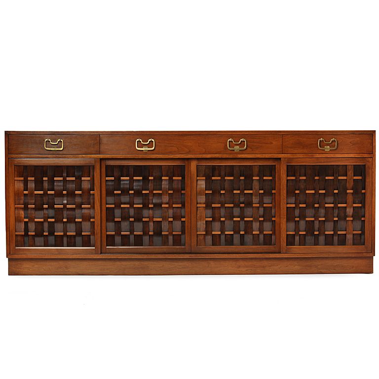 Rare Woven Front Credenza