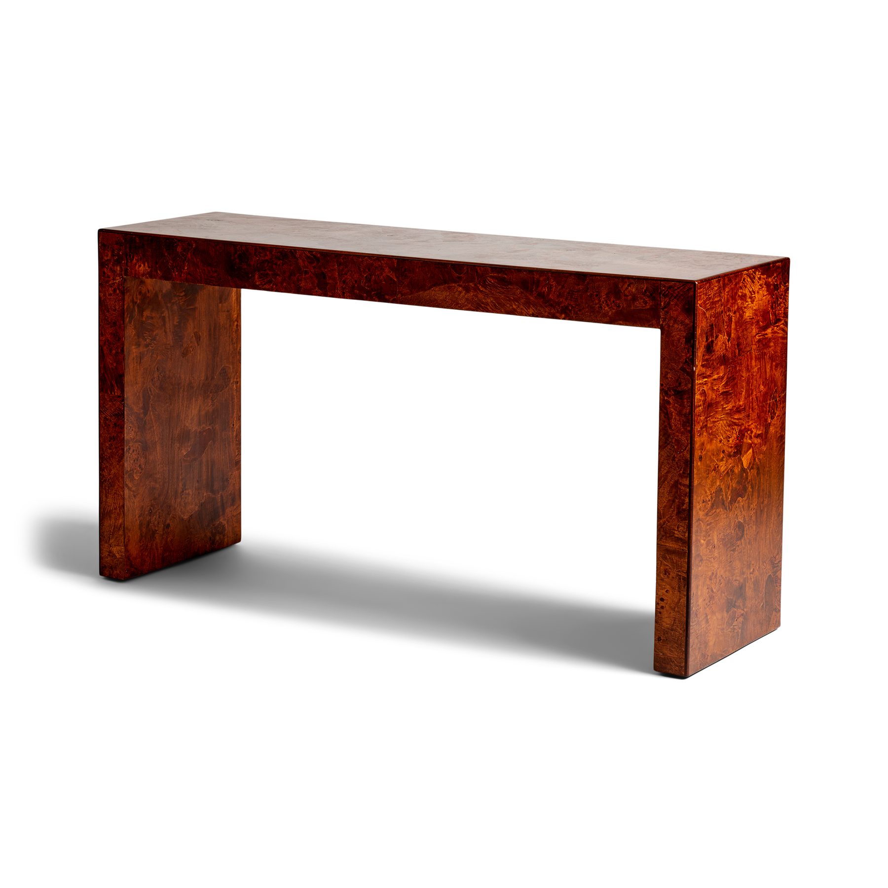 Burled Elm Console Table
