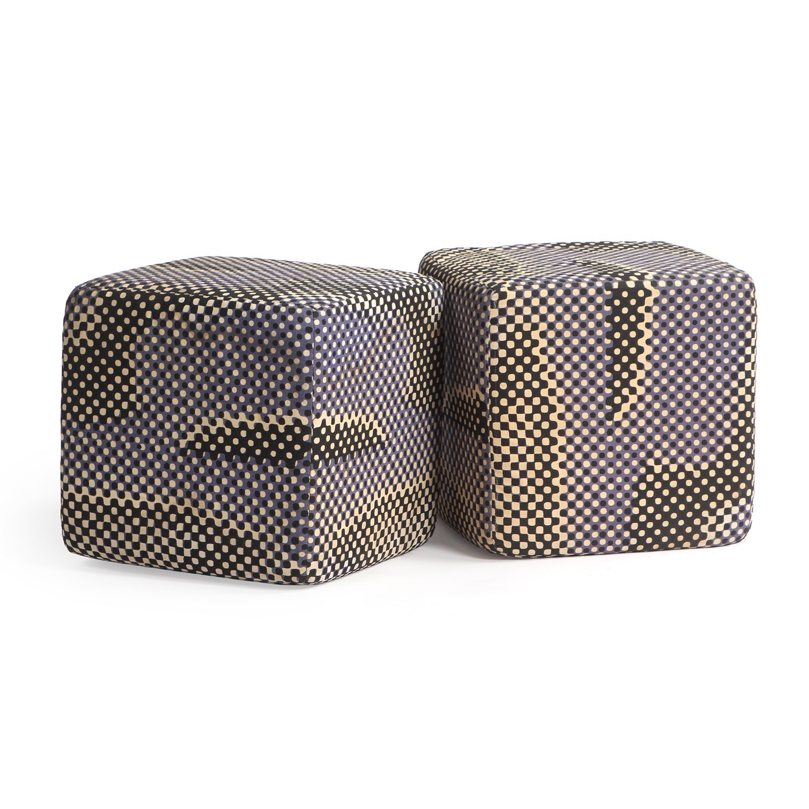 Graphic Op Art Fabric Cube