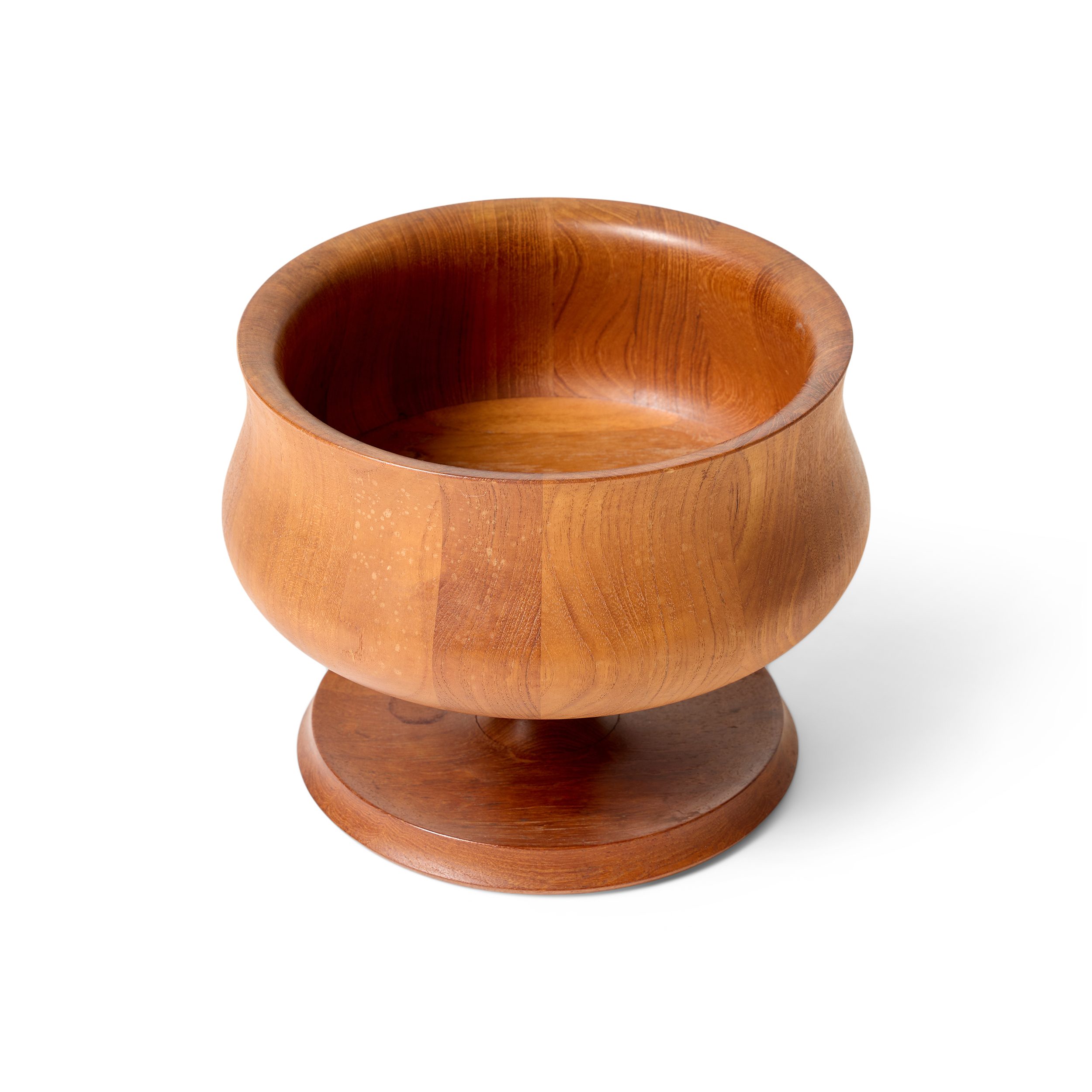 Turned Footed Teak Bowl