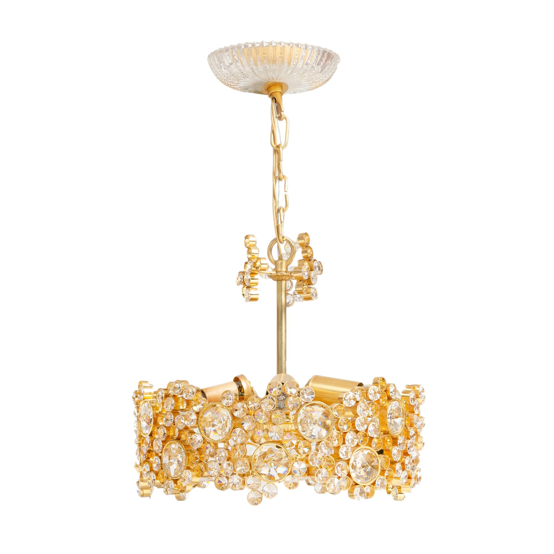 Crystal and Gilded Bronze Chandelier