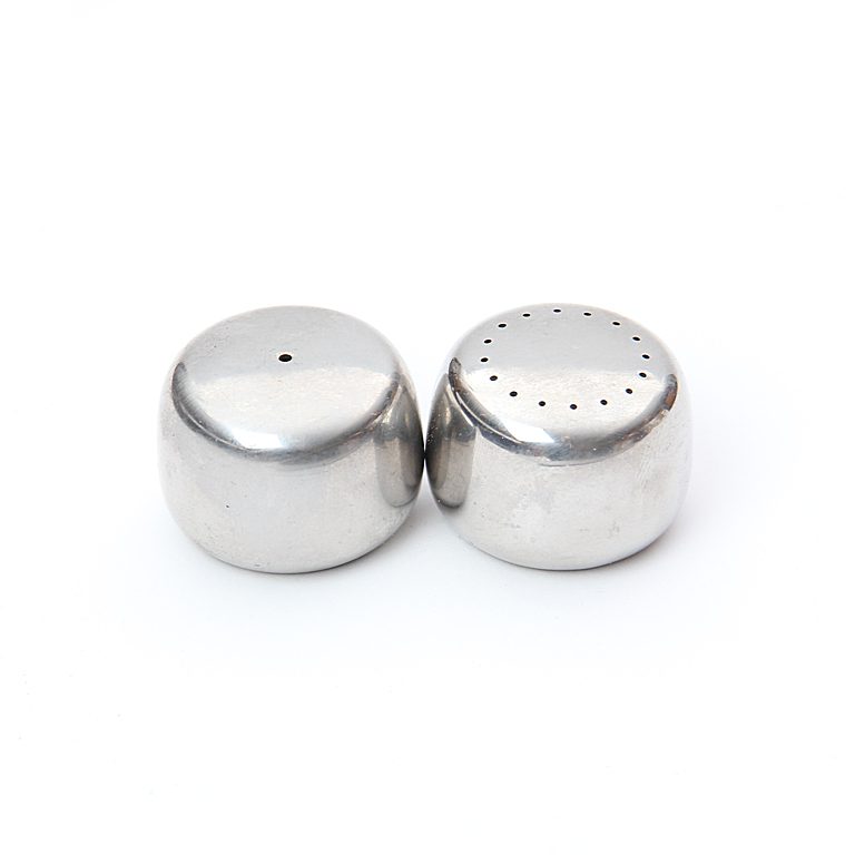 Round Silver Salt and Pepper Shakers