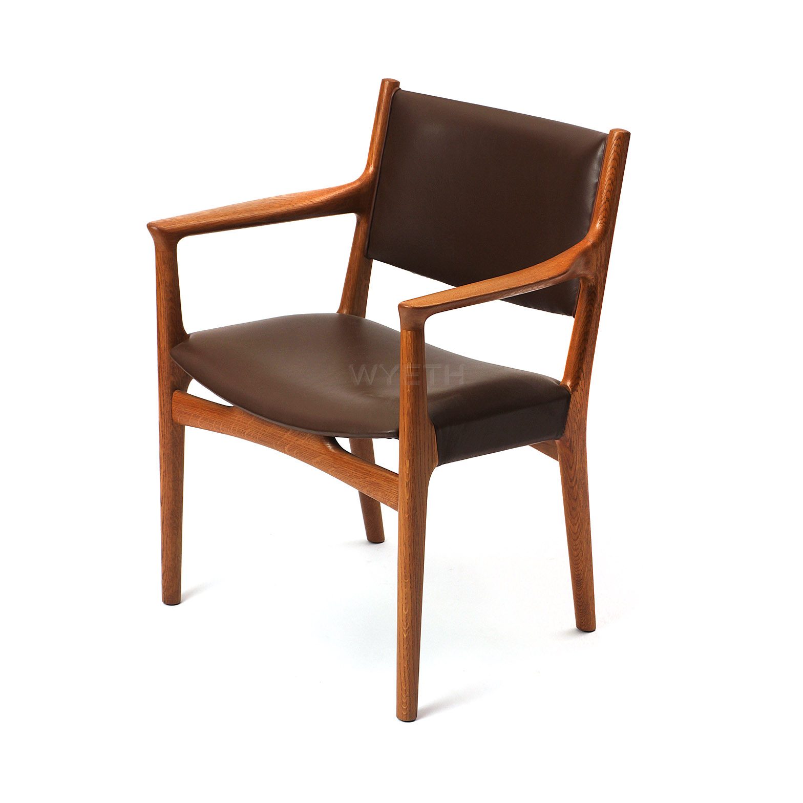 Oak and Leather Armchair
