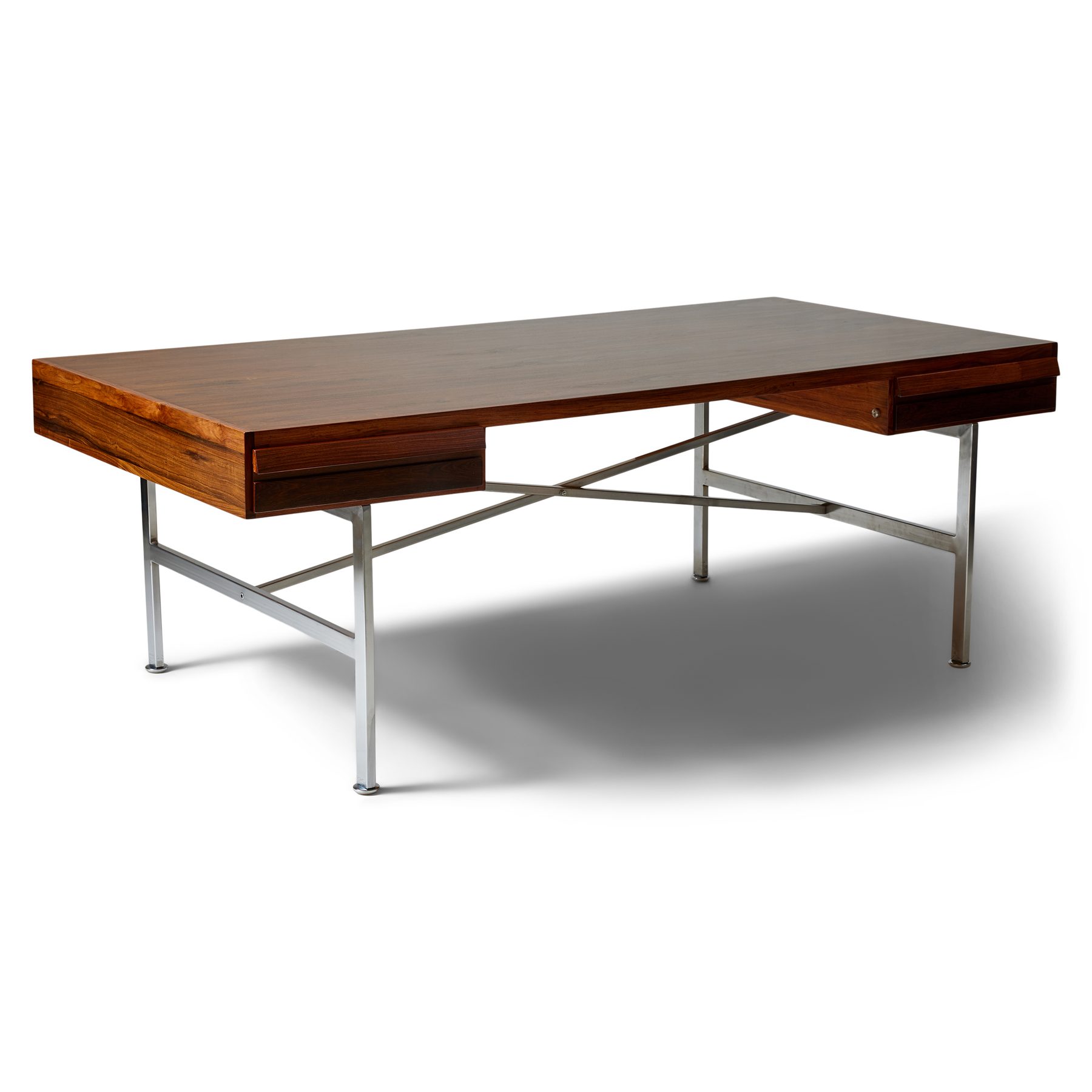 Rosewood and Steel Architect's Desk