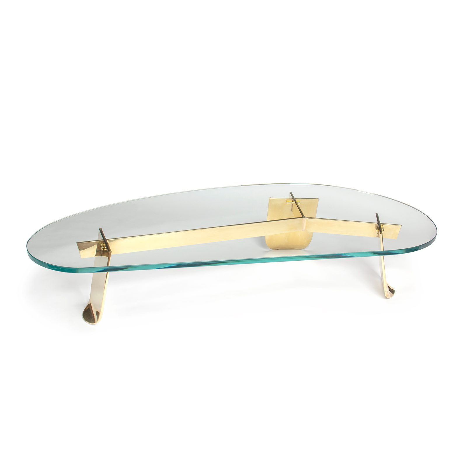 WYETH Original Glass and Bronze Chrysalis Low Table