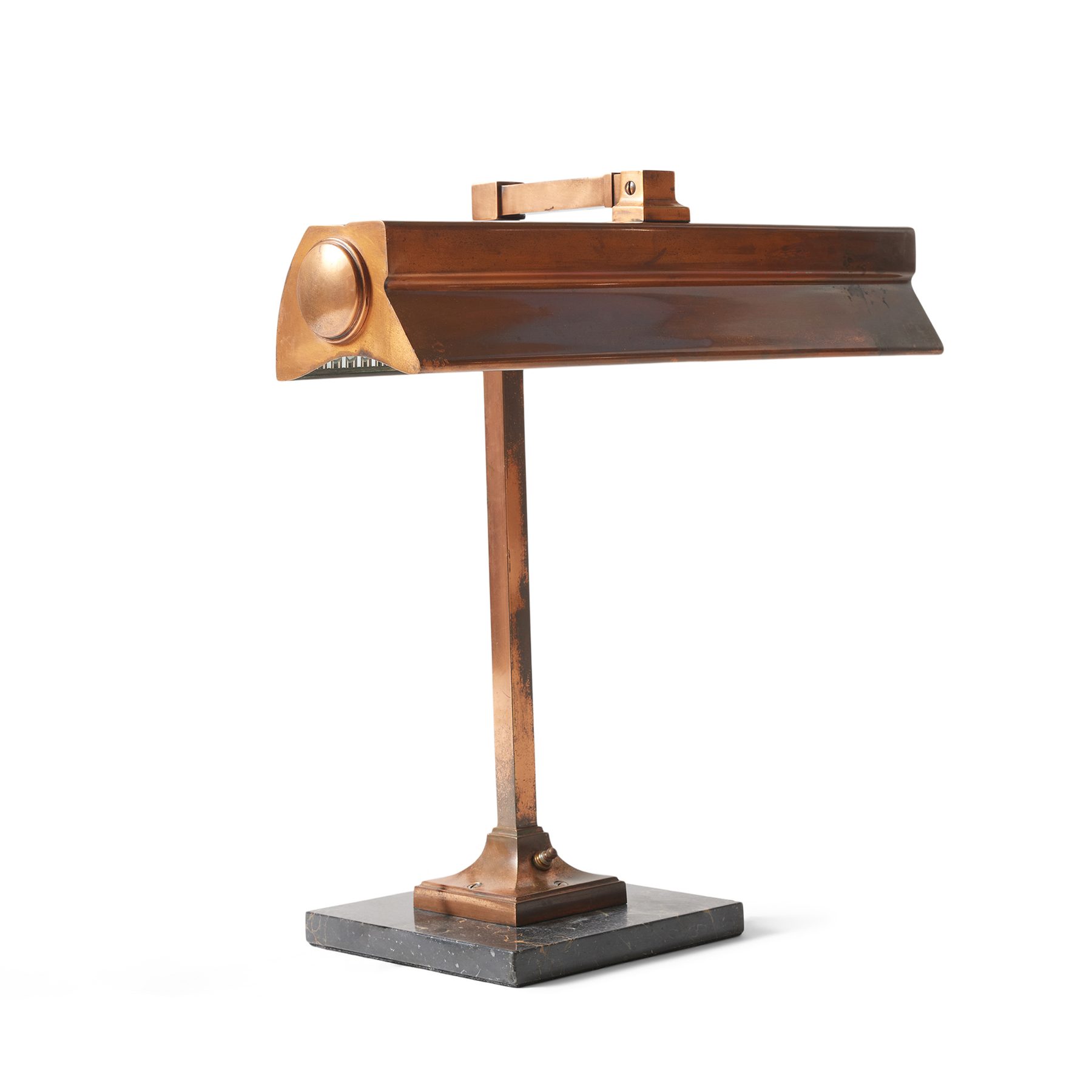 Bronze and Marble Desk Banker's Lamp