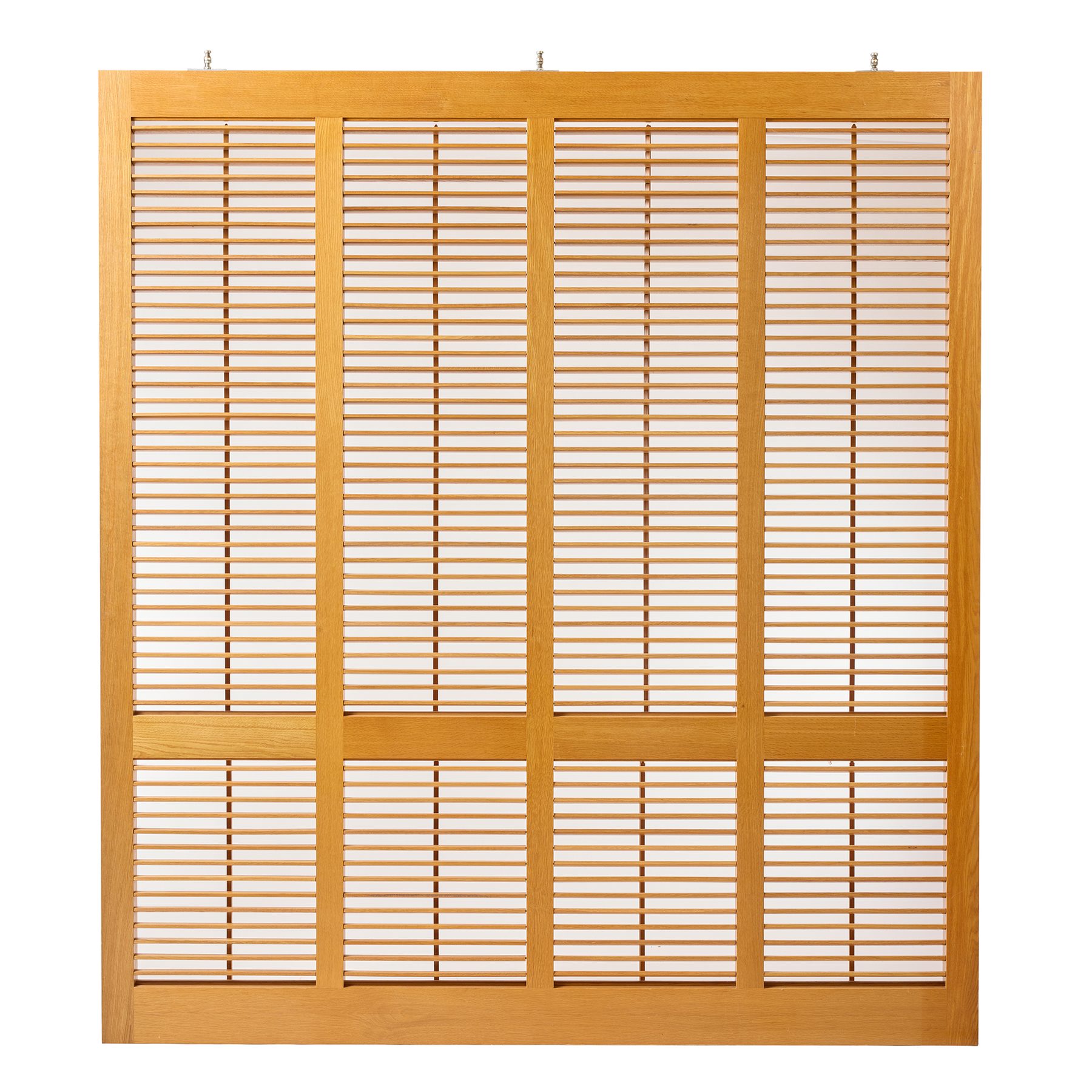 Set of Four Solid Oak Louvered Panels