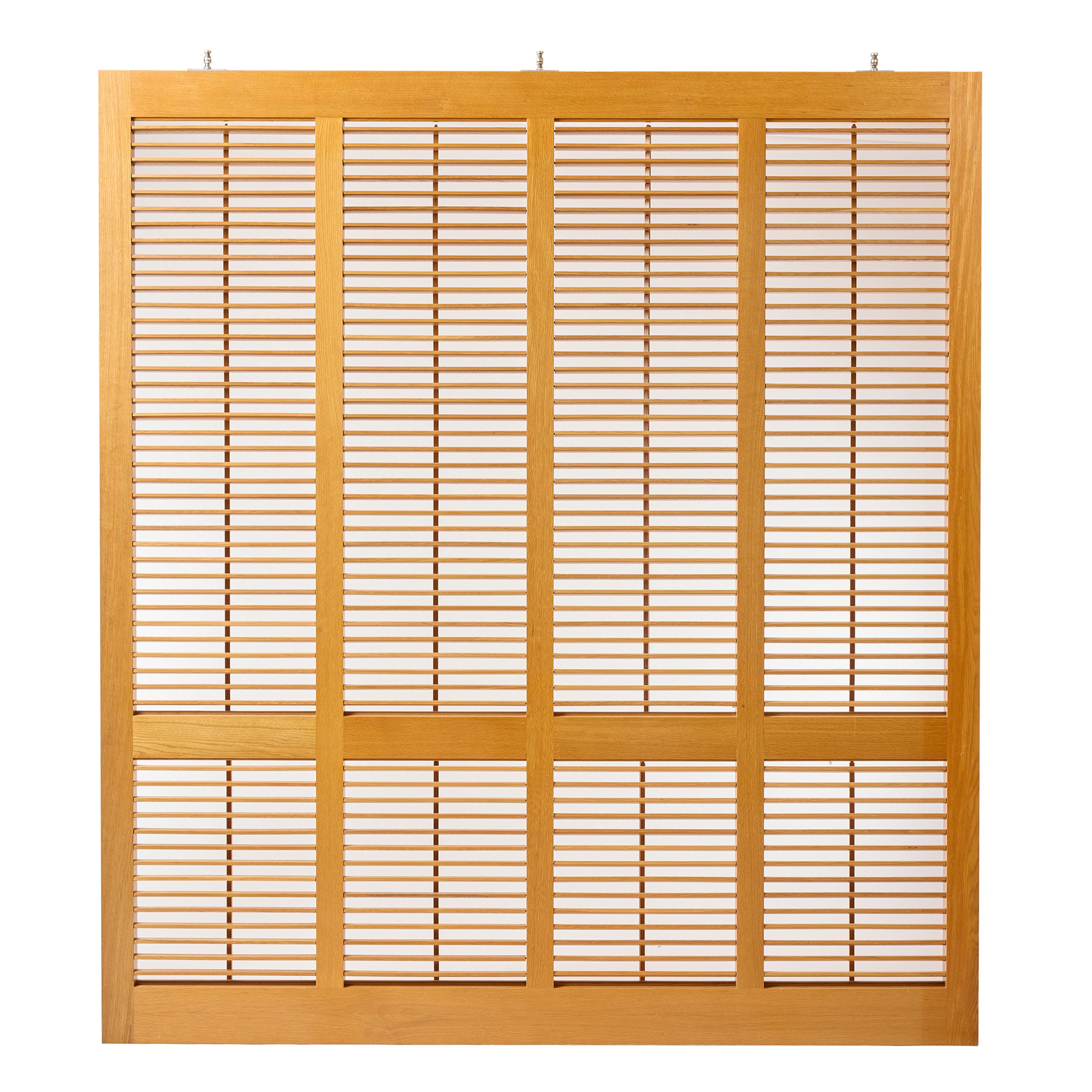 Set of Four Solid Oak Louvered Panels