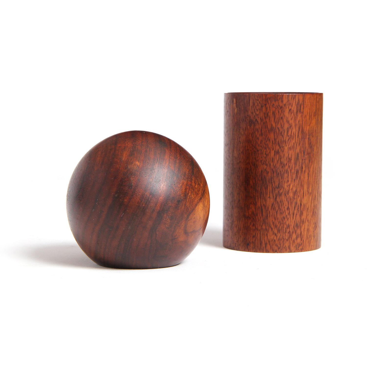 Geometric Teak Salt and Pepper Shakers