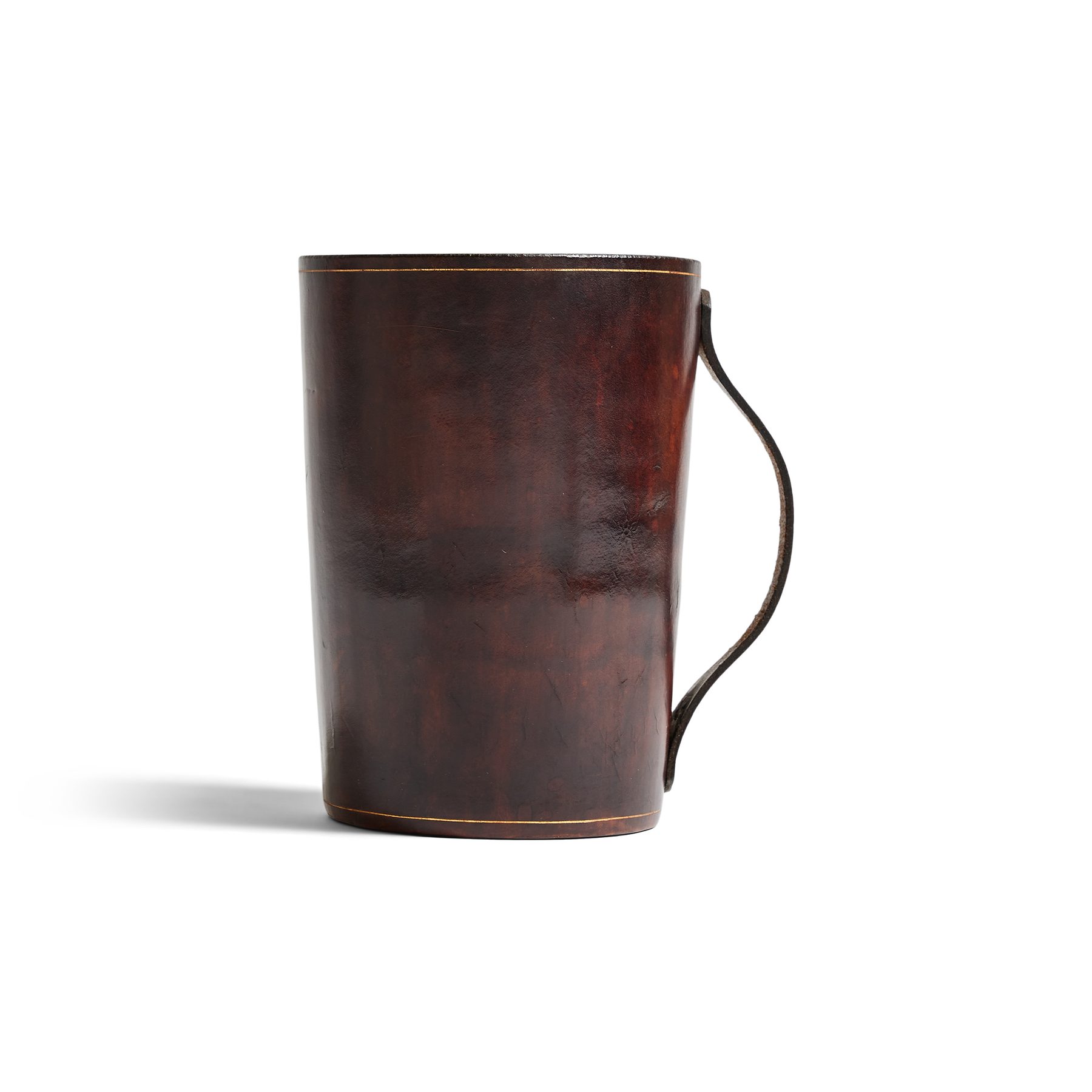 Handled Leather Container