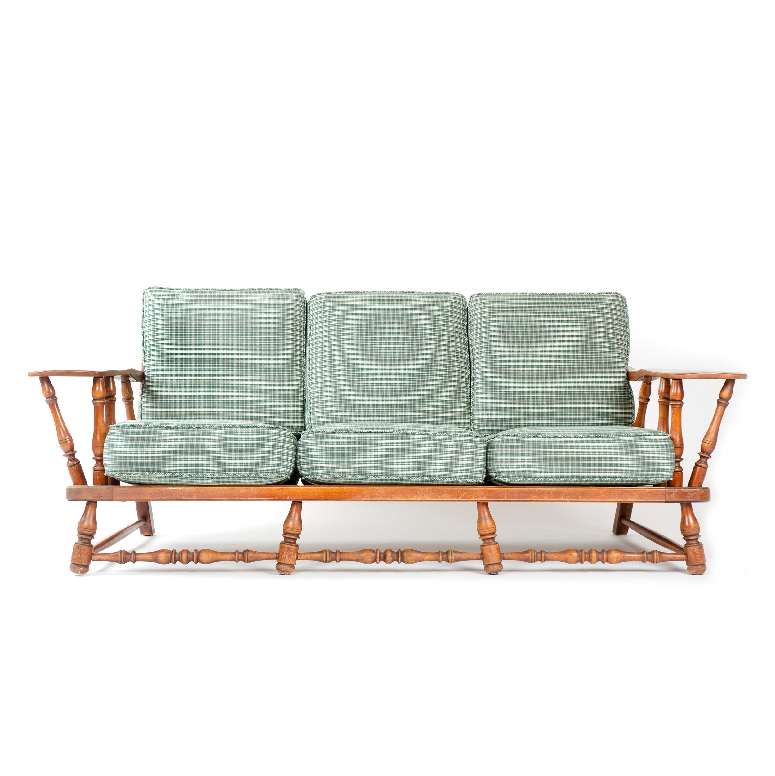 American Craftsman Birch Frame Sofa with Spring Cushions
